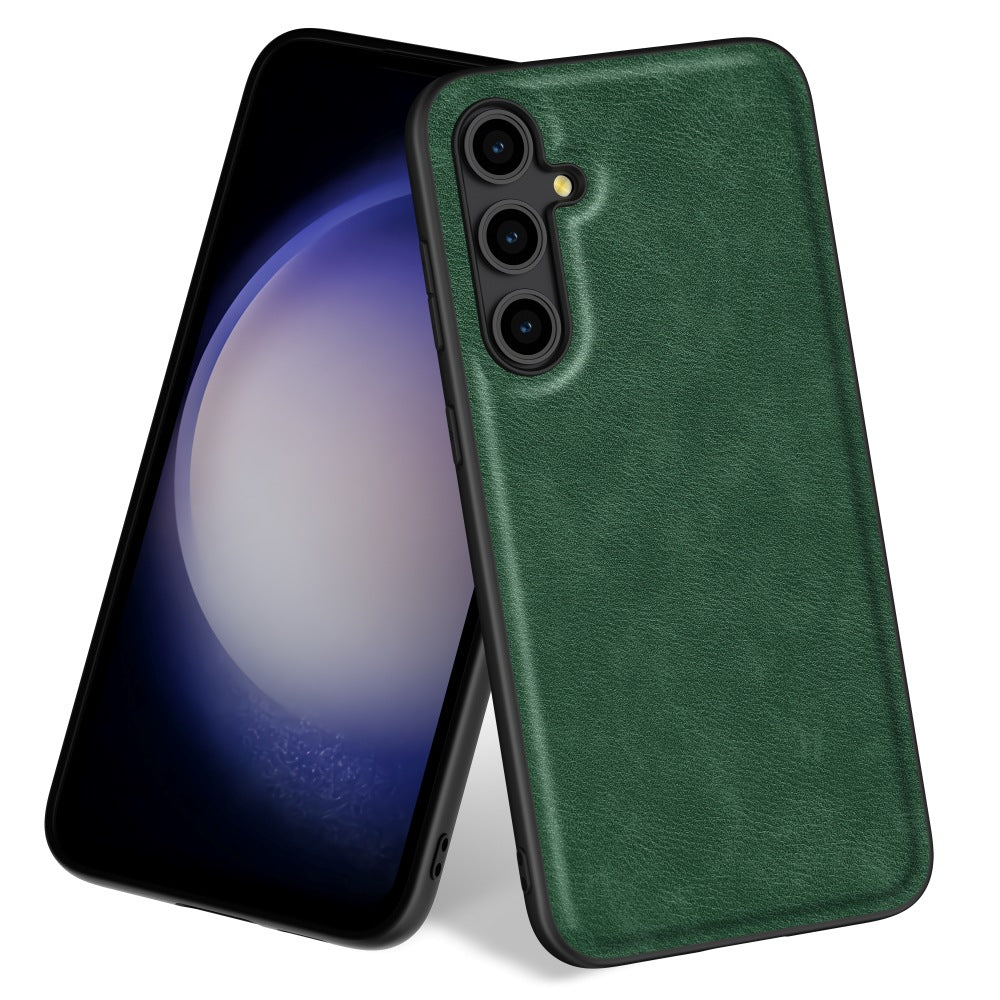 For Samsung Galaxy M15 5G / F15 5G Case Retro Leather Coated PC+TPU Hybrid Phone Cover
