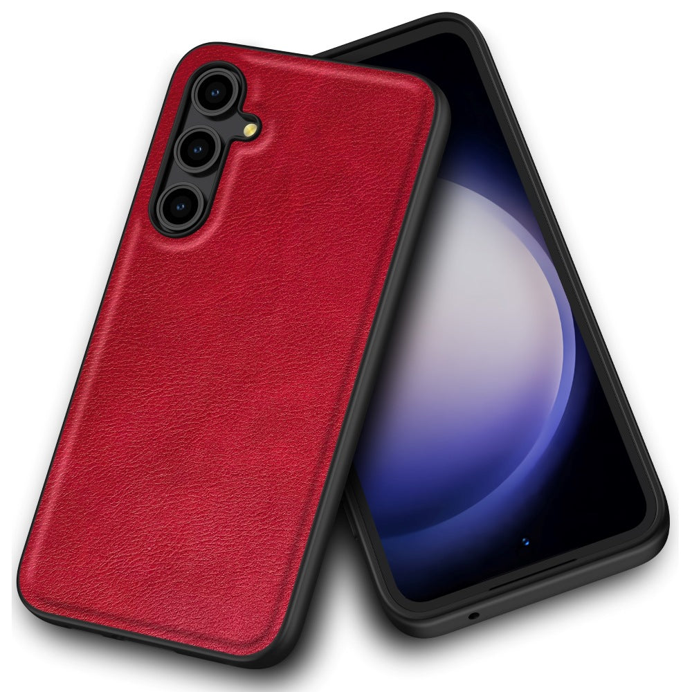 For Samsung Galaxy M15 5G / F15 5G Case Retro Leather Coated PC+TPU Hybrid Phone Cover