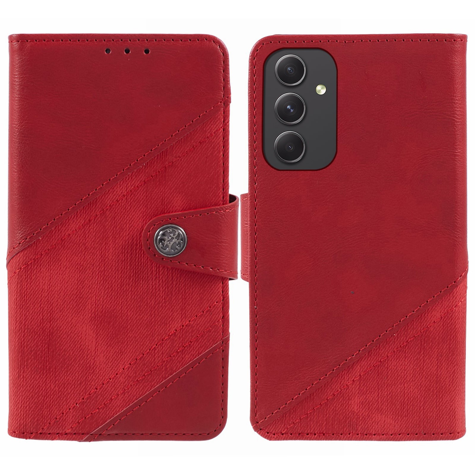 For Samsung Galaxy M15 5G / F15 5G Case Crazy Horse Texture Splicing Leather Wallet Phone Cover