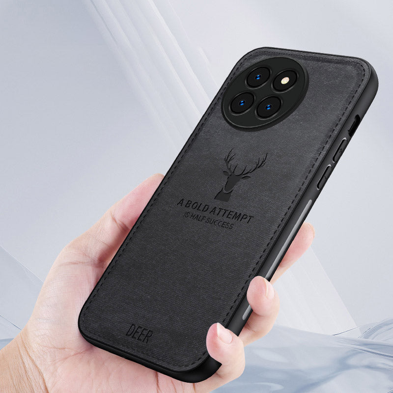 For Xiaomi Civi 4 Pro 5G Case Cloth Texture Deer Pattern Leather+PC+TPU Phone Cover