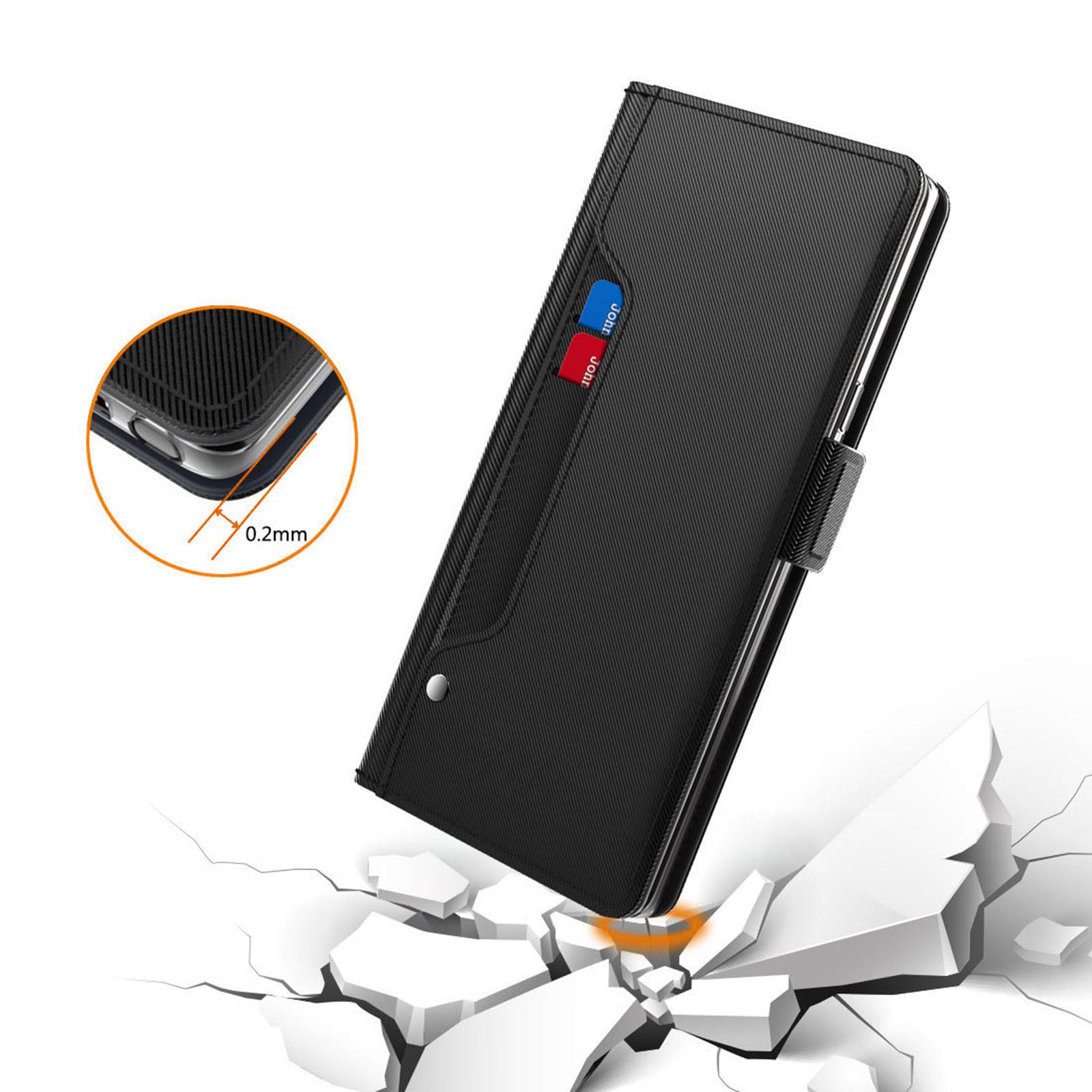For Xiaomi Poco X6 Neo 5G / Redmi Note 13R Pro 5G Leather Case Card Slot Bump Proof Phone Cover with Mirror