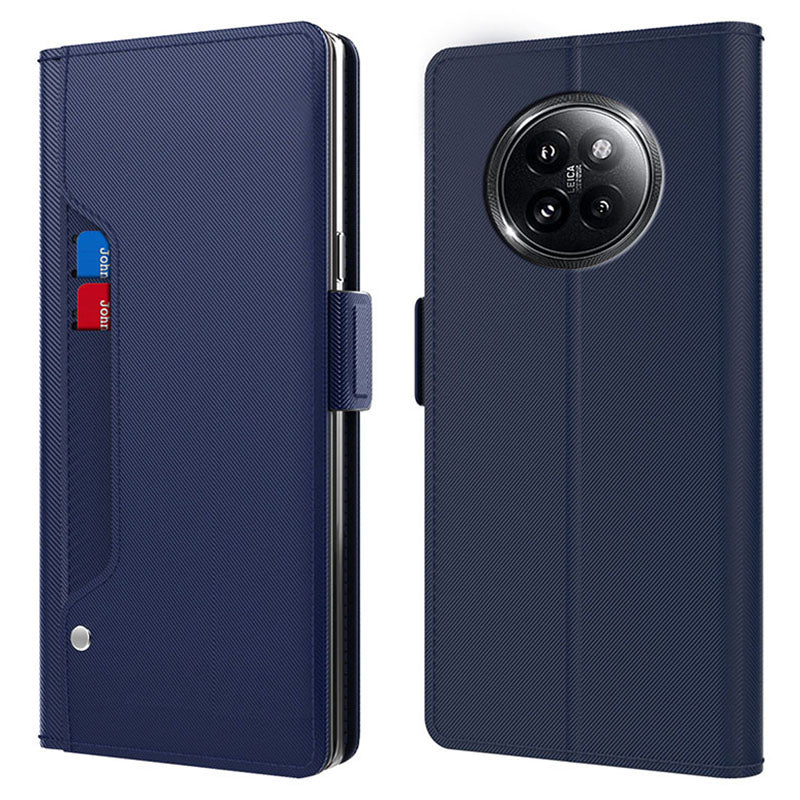 For Xiaomi Civi 4 Pro 5G Case Mirror Inside Card Slot PU Leather Phone Cover