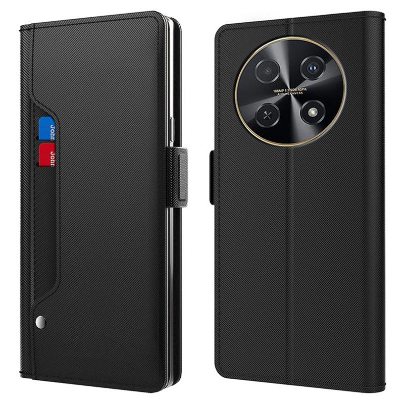 For Huawei nova 12i 4G / Enjoy 70 Pro Case Leather Drop-proof Phone Cover with Mirror and Card Slot