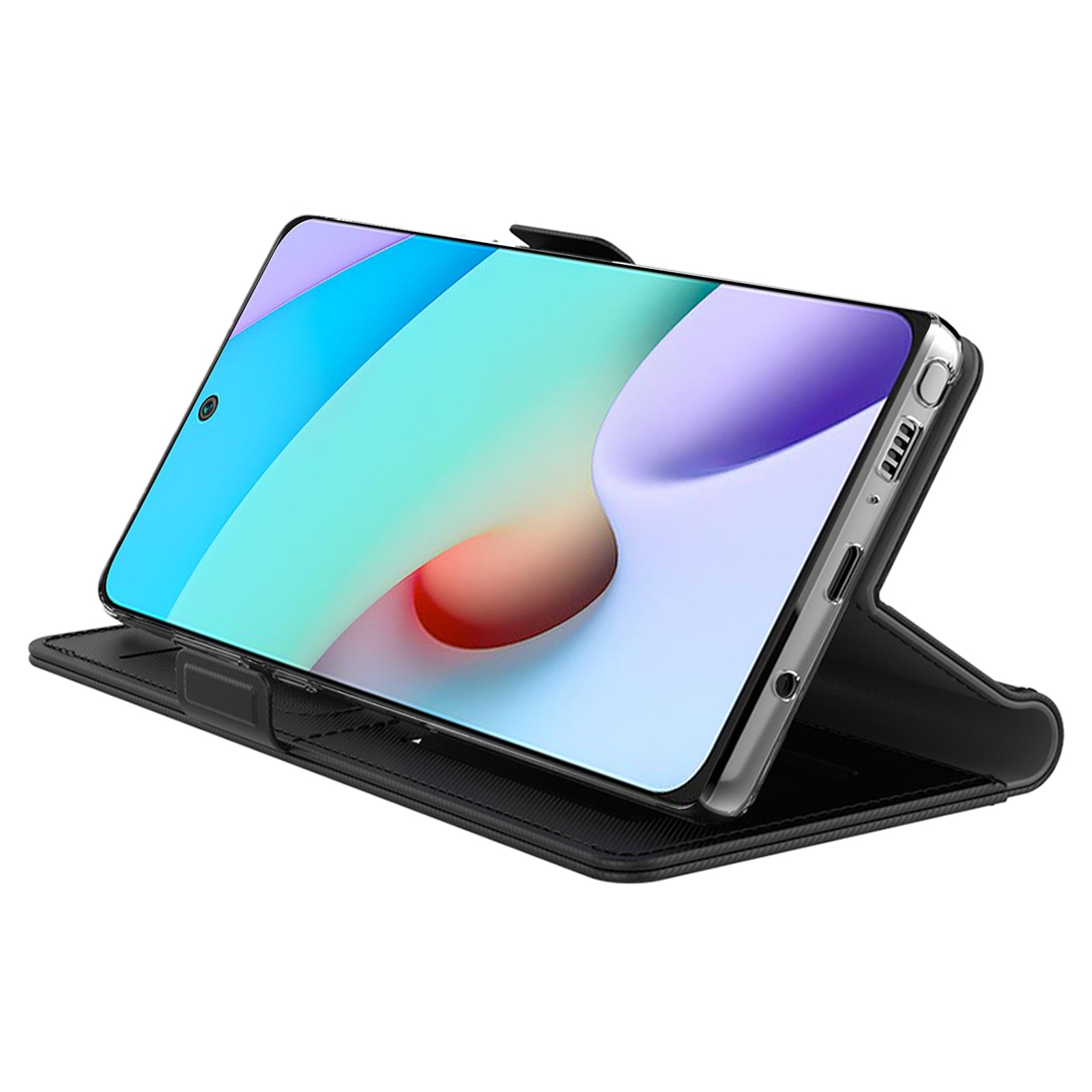 For Realme 12 Shockproof Case Card Slot Leather Phone Cover with Mirror