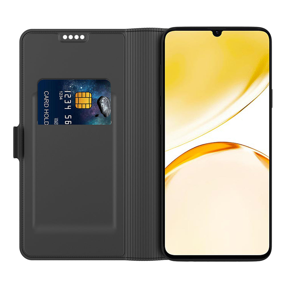 For Realme 12 Leather Case Card Holder Folding Stand Phone Cover