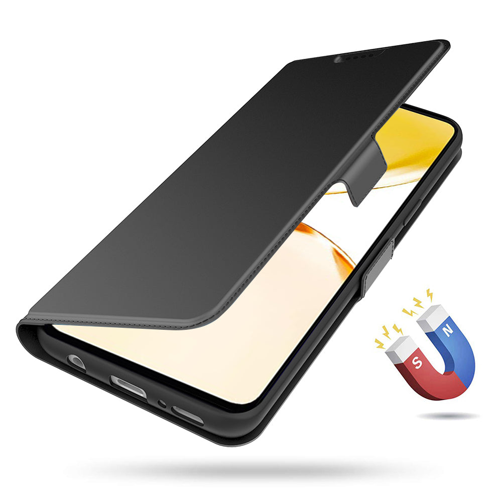 For Realme 12 Leather Case Card Holder Folding Stand Phone Cover