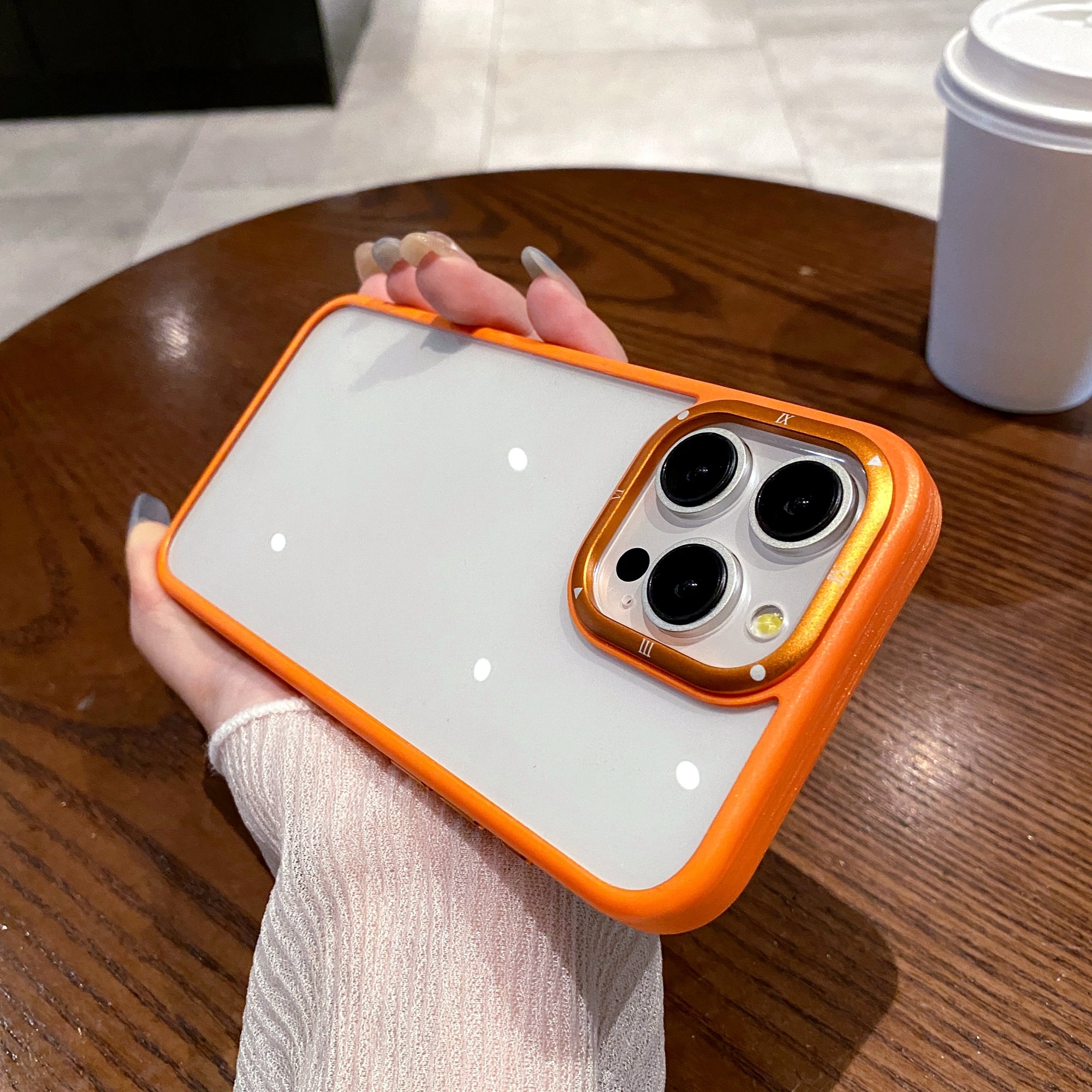 For iPhone 15 Pro Case PC+TPU Clear Phone Cover with Metal Lens Frame