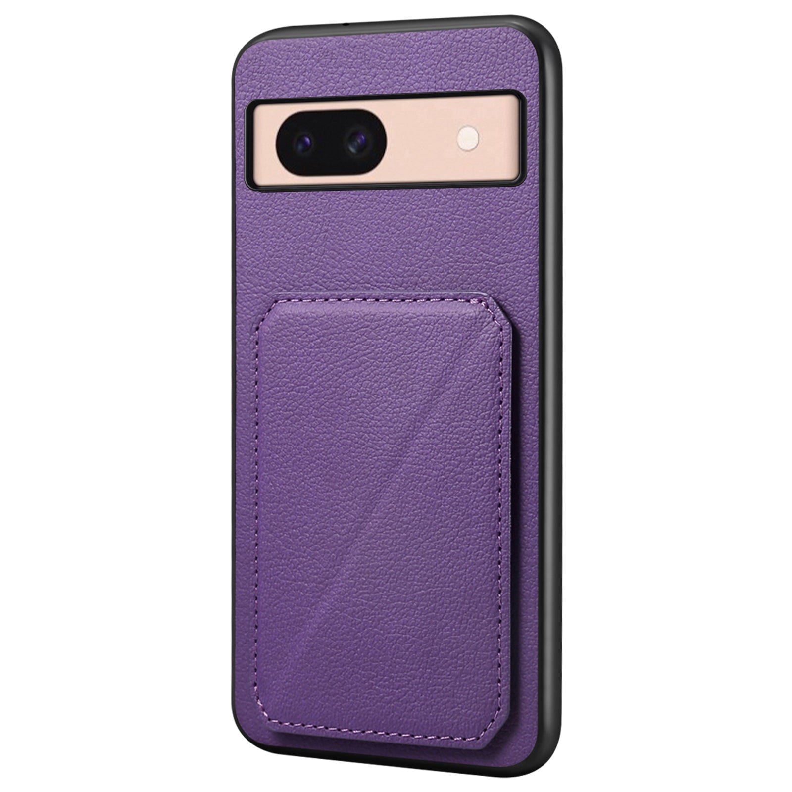 For Google Pixel 8a Case Kickstand Leather+PC+TPU Phone Cover with Hidden Card Holder