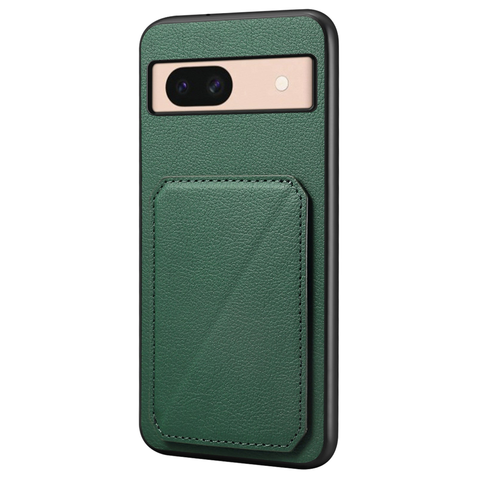 For Google Pixel 8a Case Kickstand Leather+PC+TPU Phone Cover with Hidden Card Holder