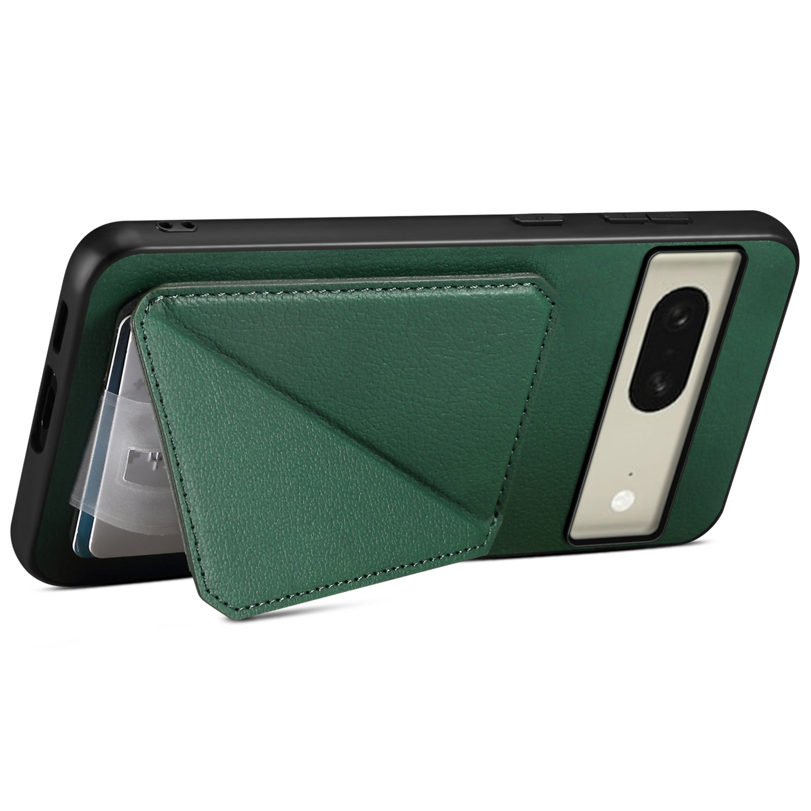For Google Pixel 8 Case Card Holder Kickstand Leather+PC+TPU Cell Phone Cover