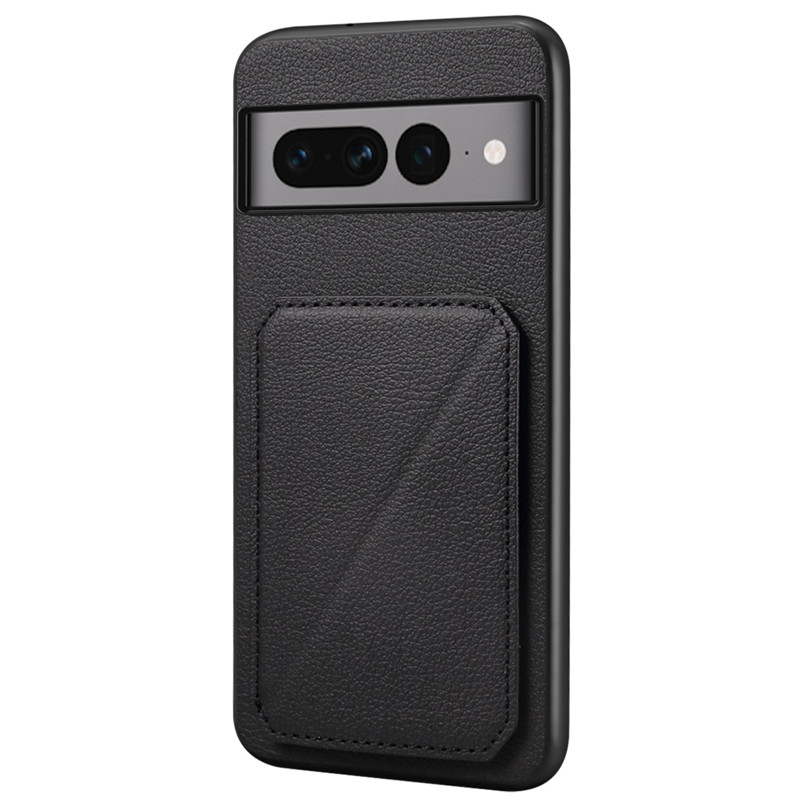 For Google Pixel 7 Pro 5G Kickstand Case Card Holder PU+PC+TPU Cell Phone Shell