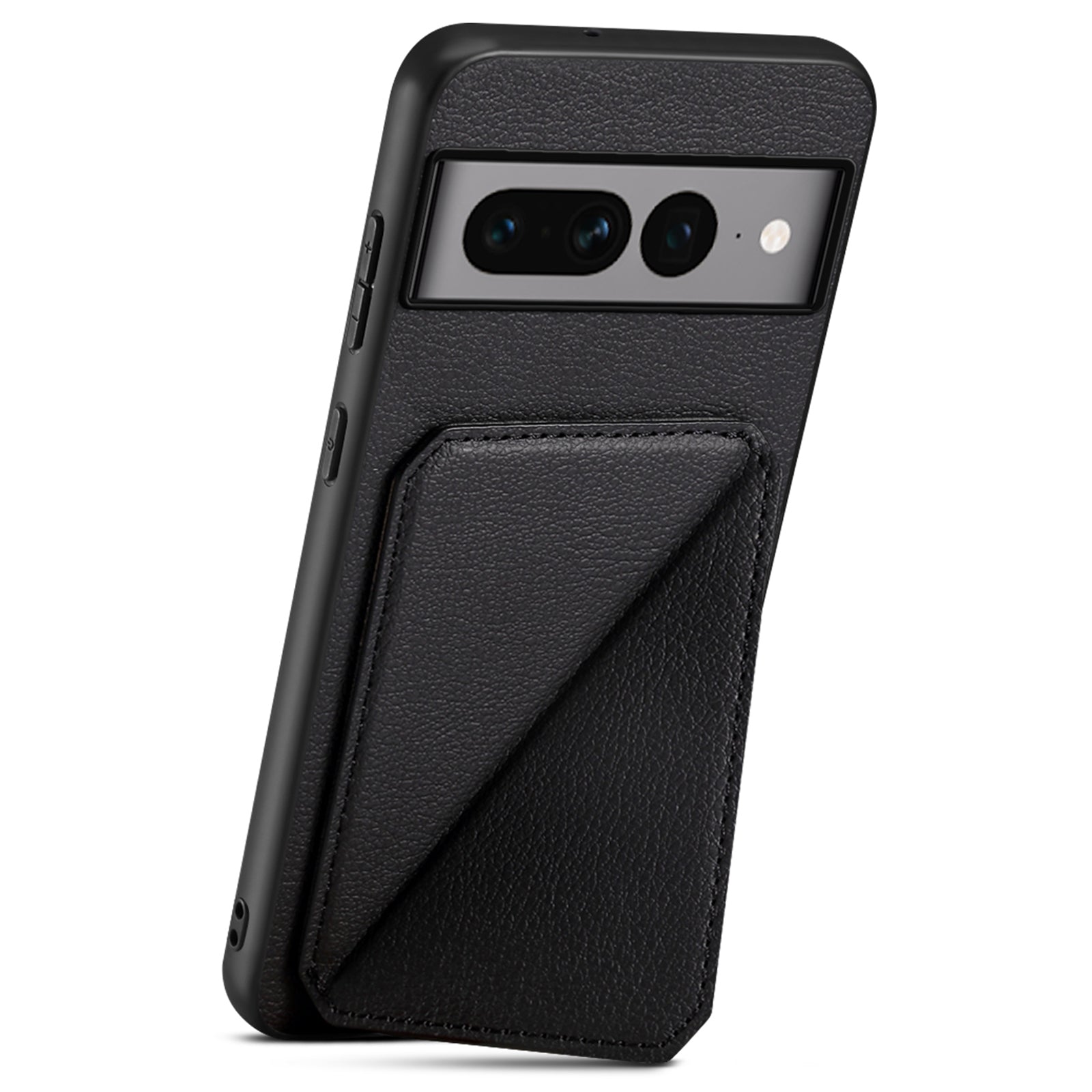 For Google Pixel 7 Pro 5G Kickstand Case Card Holder PU+PC+TPU Cell Phone Shell