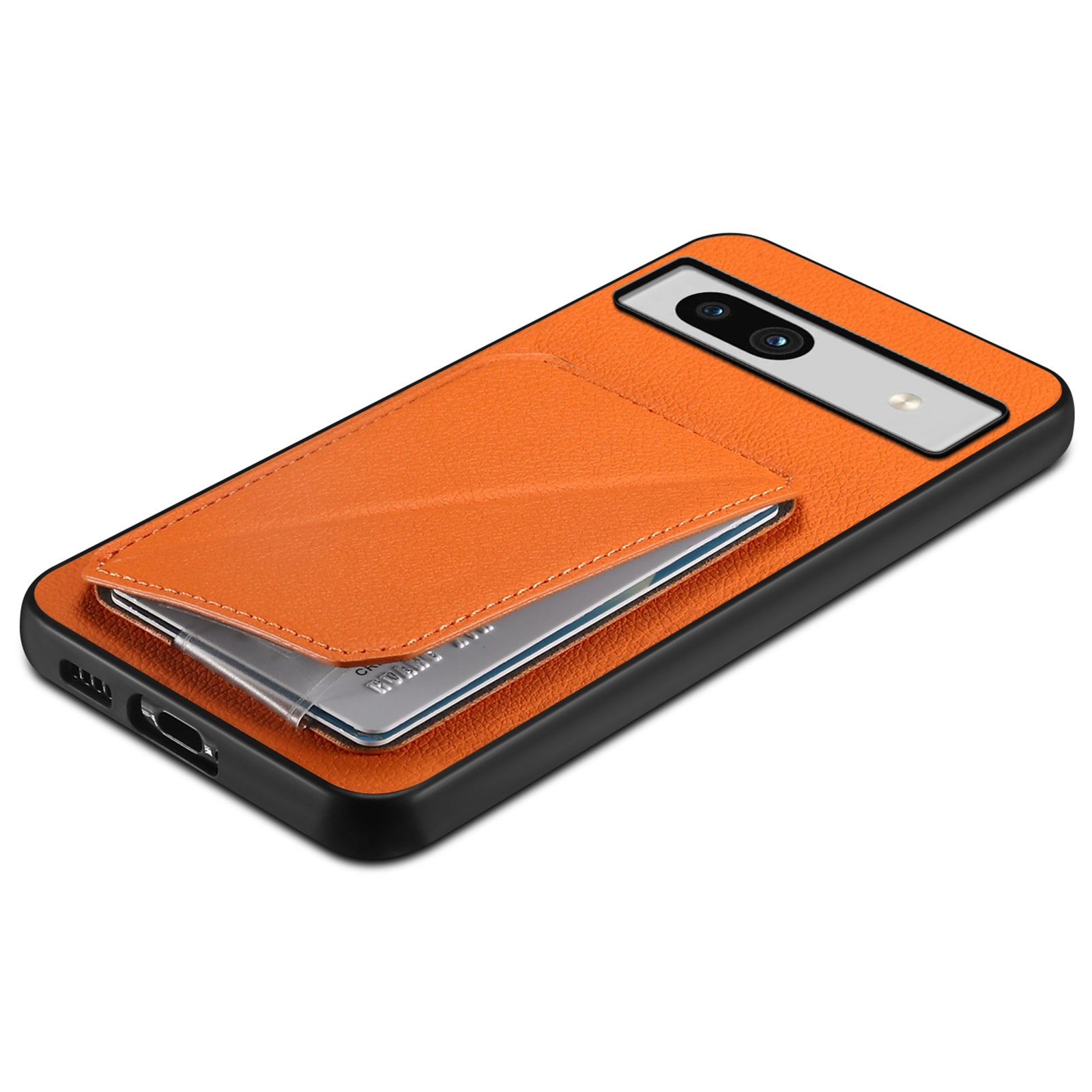 For Google Pixel 7a Case PU Leather+PC+TPU Hidden Back Card Holder Phone Cover