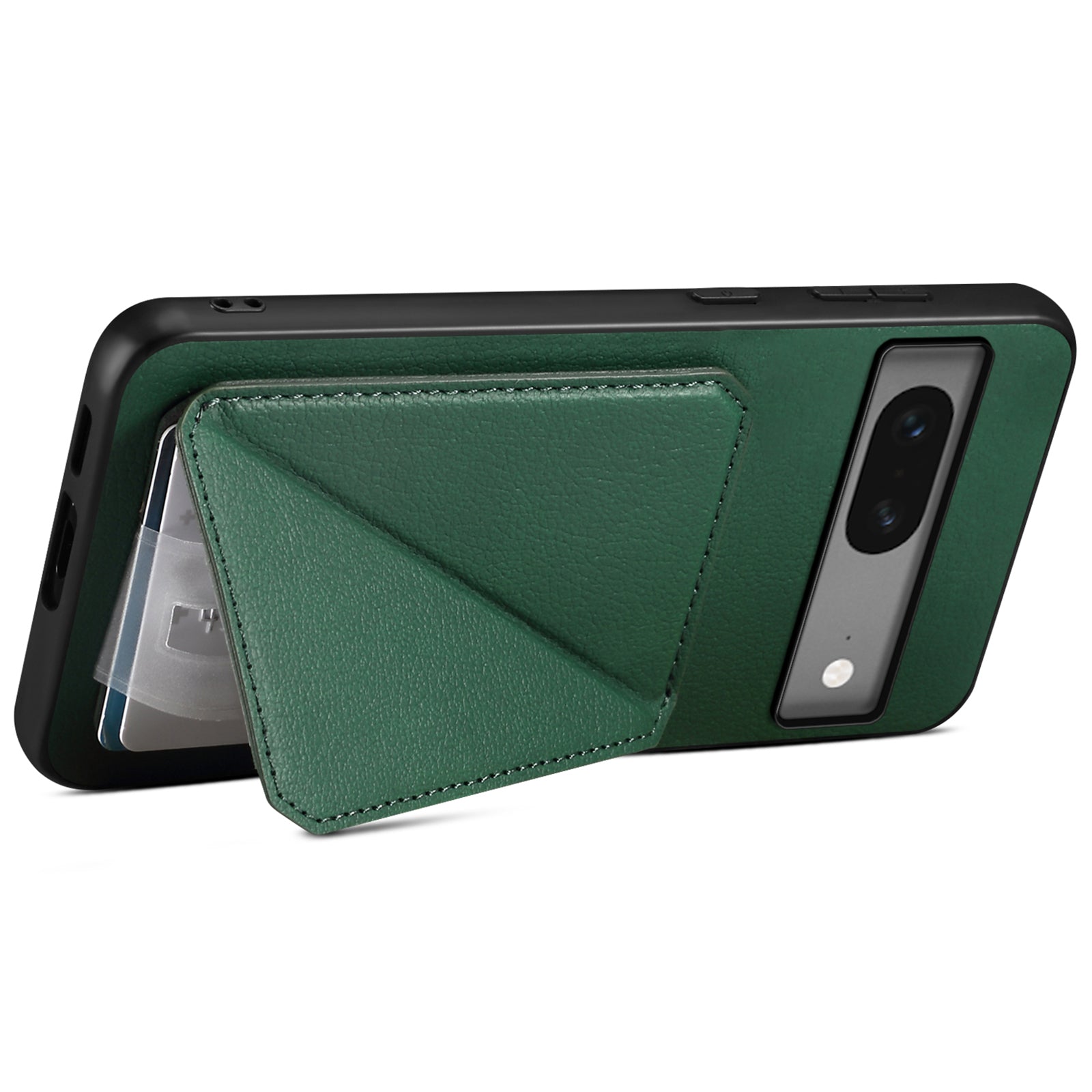 For Google Pixel 7 5G Case Card Holder PU Leather Coated PC+TPU Kickstand Phone Cover