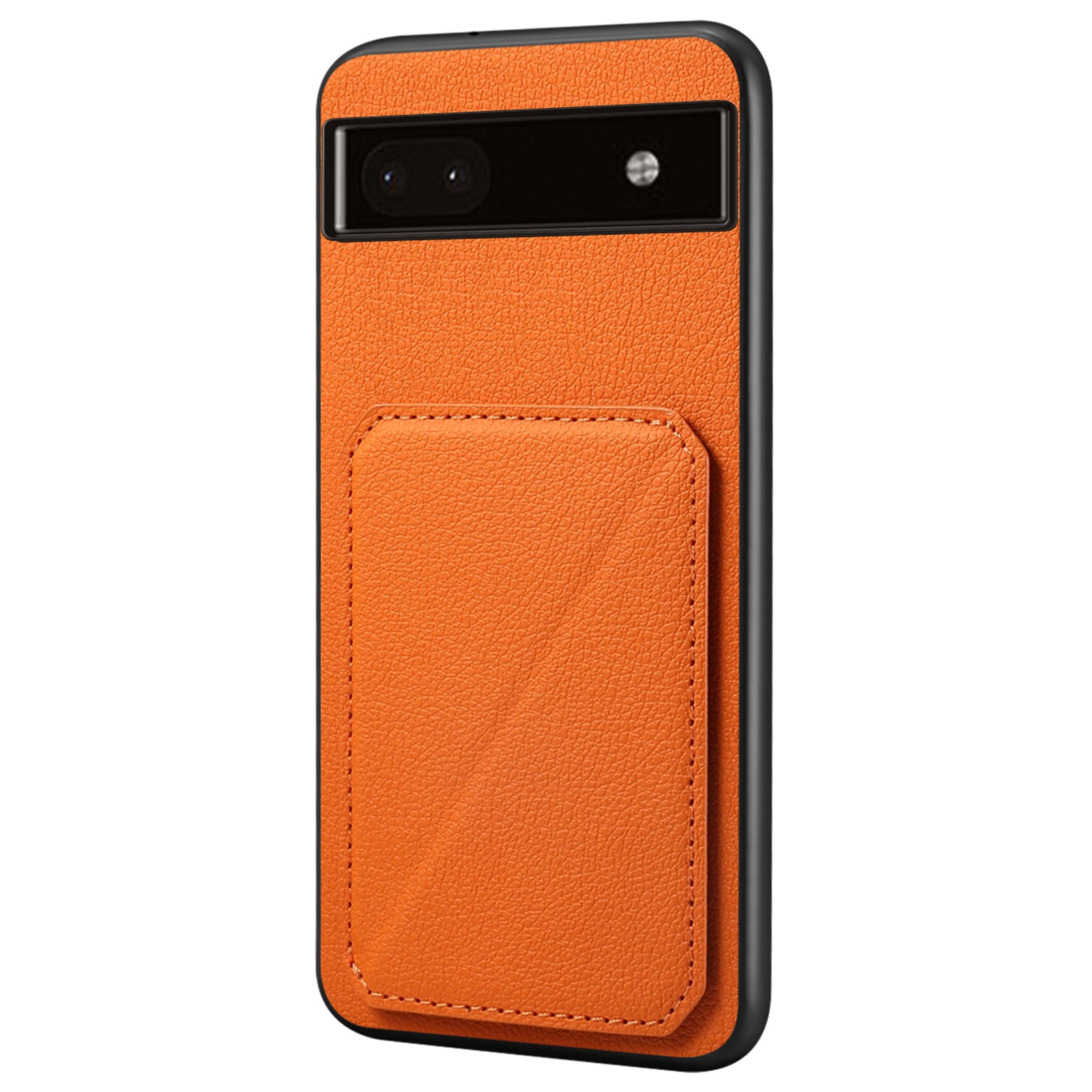 For Google Pixel 6a Case Kickstand Leather+PC+TPU Cell Phone Case with Card Holder