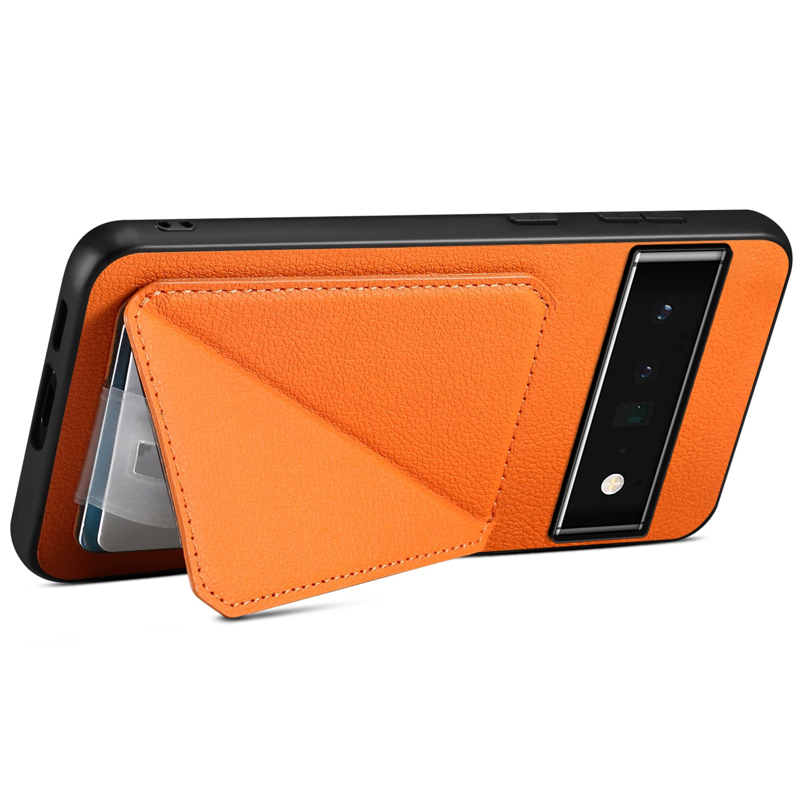 For Google Pixel 6 Pro 5G Case Card Holder Kickstand Feature PU Leather Back Cover