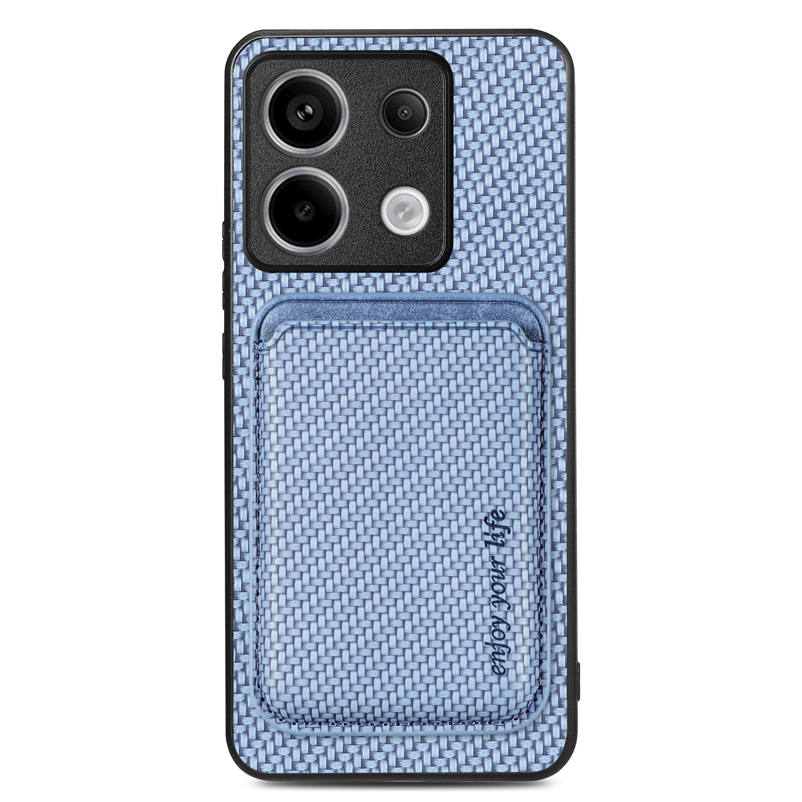 For Xiaomi Redmi Note 13 Pro 5G / Poco X6 5G Case Detachable Magnetic Card Slot Carbon Fiber Texture PU+TPU Phone Cover