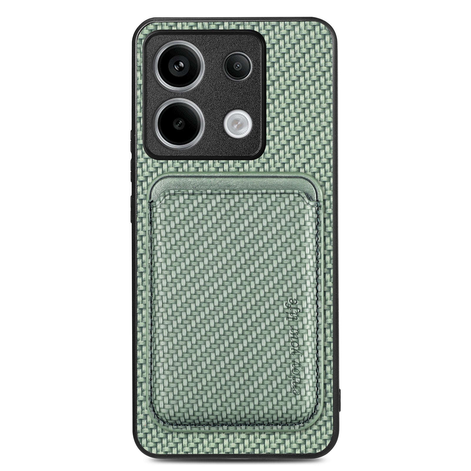 For Xiaomi Redmi Note 13 Pro 5G / Poco X6 5G Case Detachable Magnetic Card Slot Carbon Fiber Texture PU+TPU Phone Cover