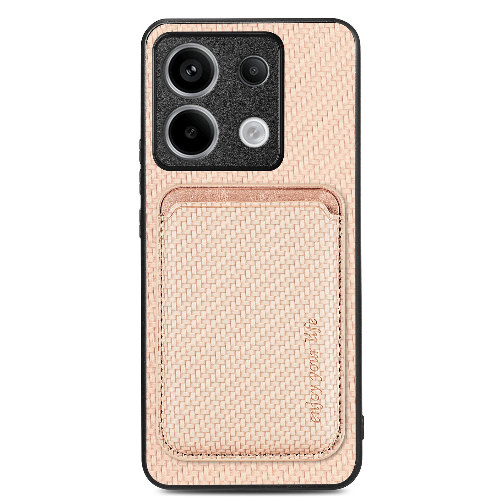 For Xiaomi Redmi Note 13 Pro 5G / Poco X6 5G Case Detachable Magnetic Card Slot Carbon Fiber Texture PU+TPU Phone Cover