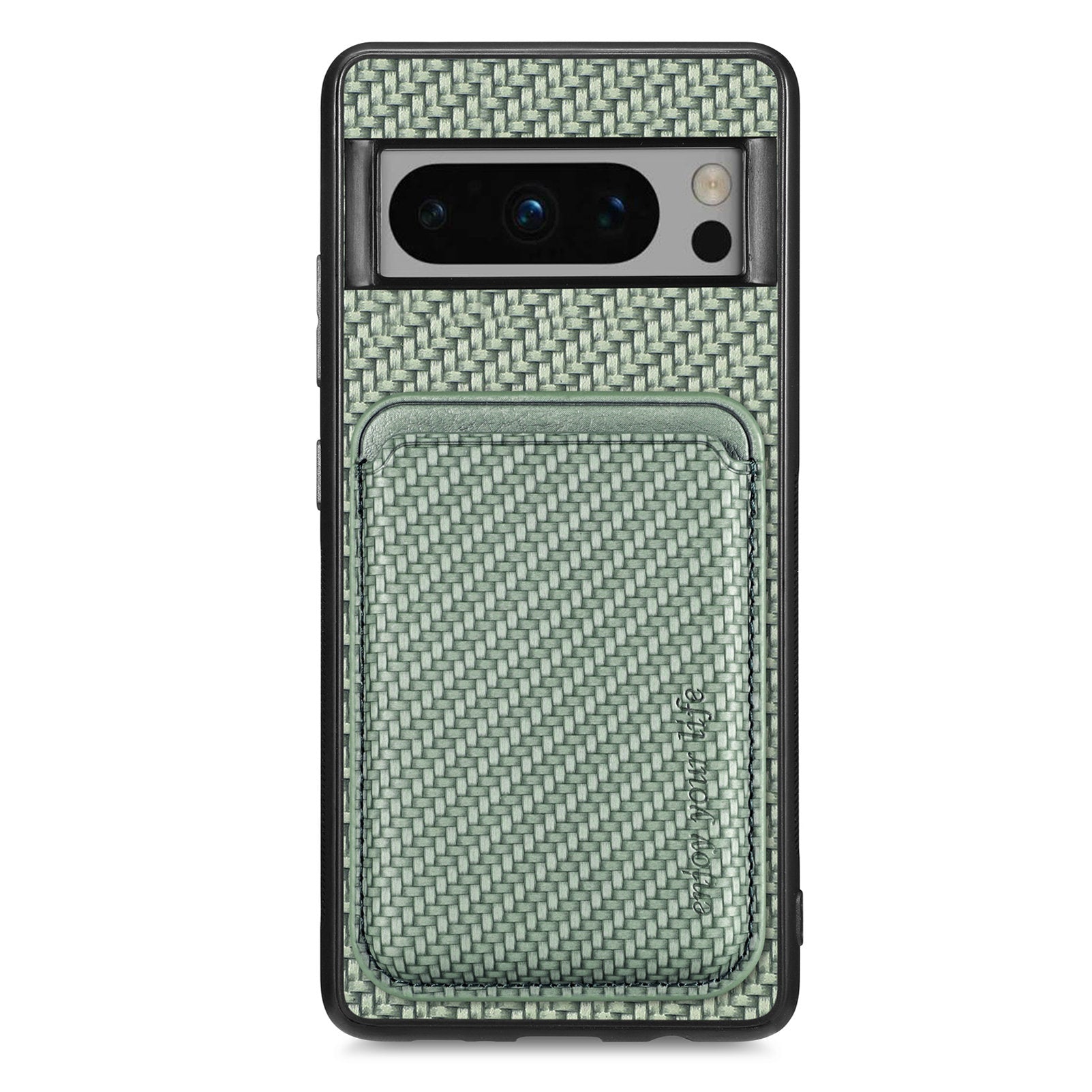 For Google Pixel 8 Pro Case Carbon Fiber Texture Phone Cover with Magnetic Card Holder