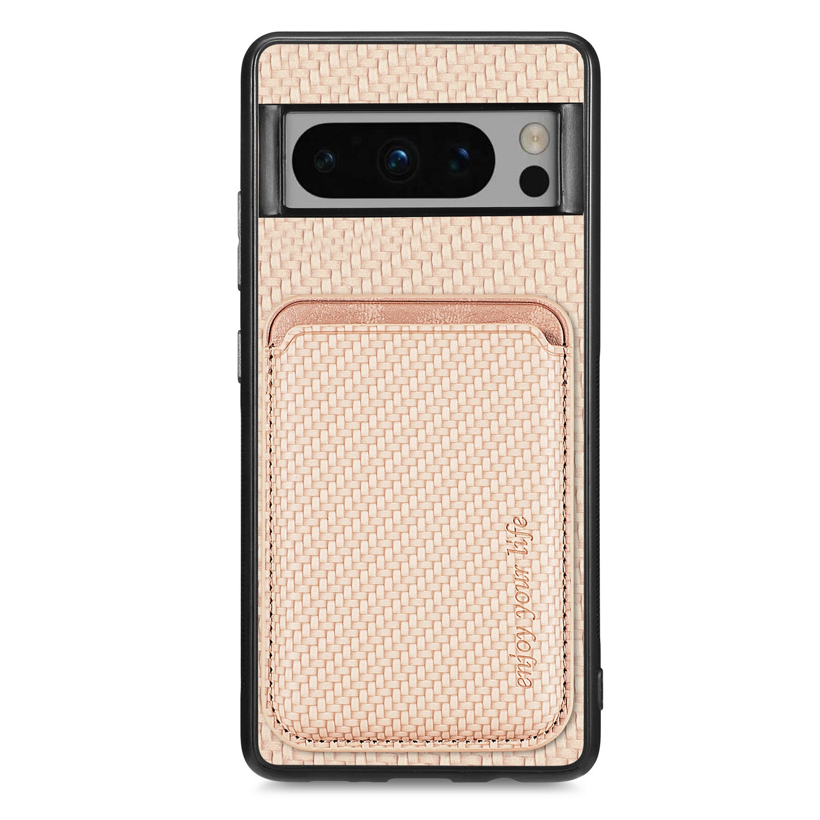 For Google Pixel 8 Pro Case Carbon Fiber Texture Phone Cover with Magnetic Card Holder