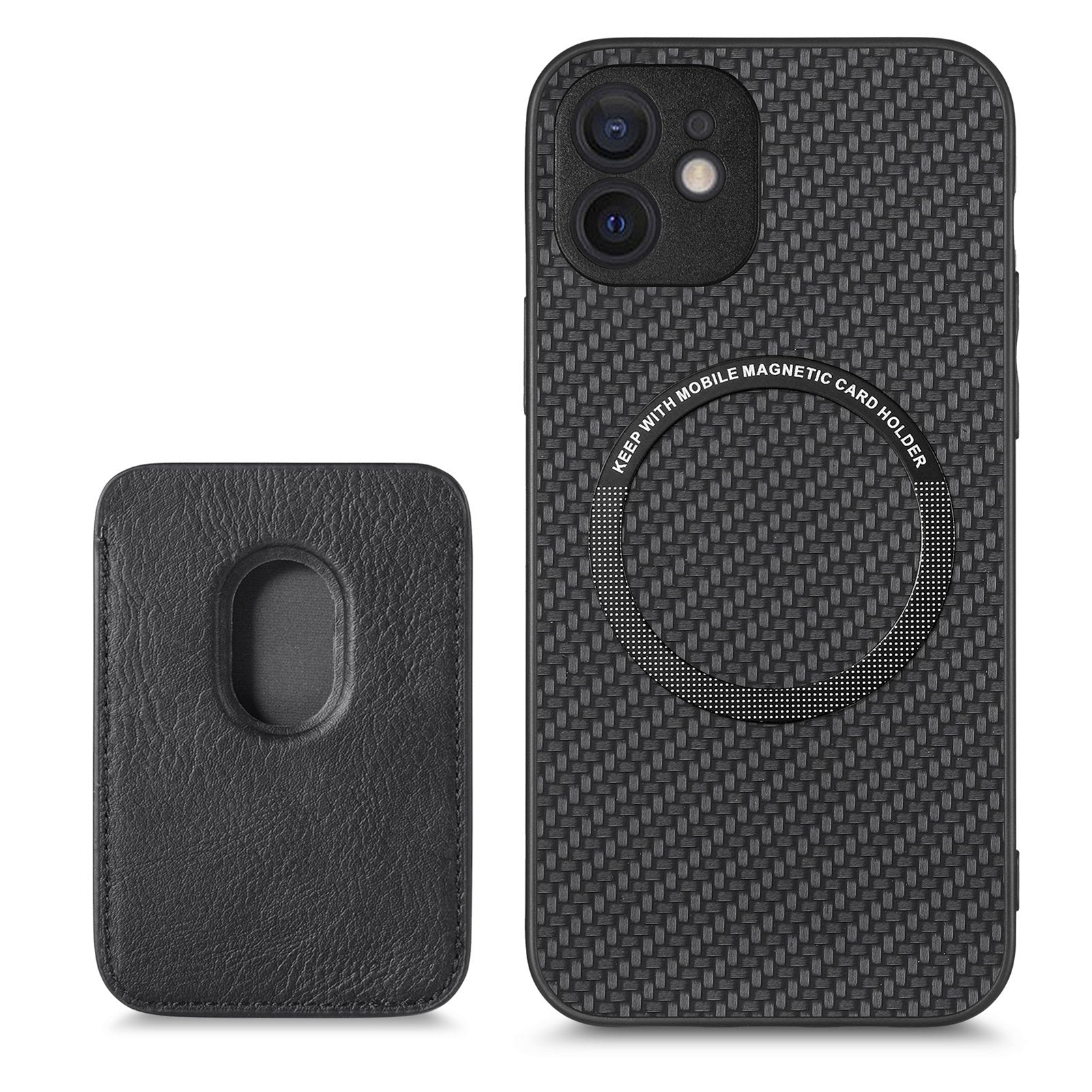 M2 For iPhone 12 Case PU Leather Detachable 2-in-1 Design Card Holder Back Cover