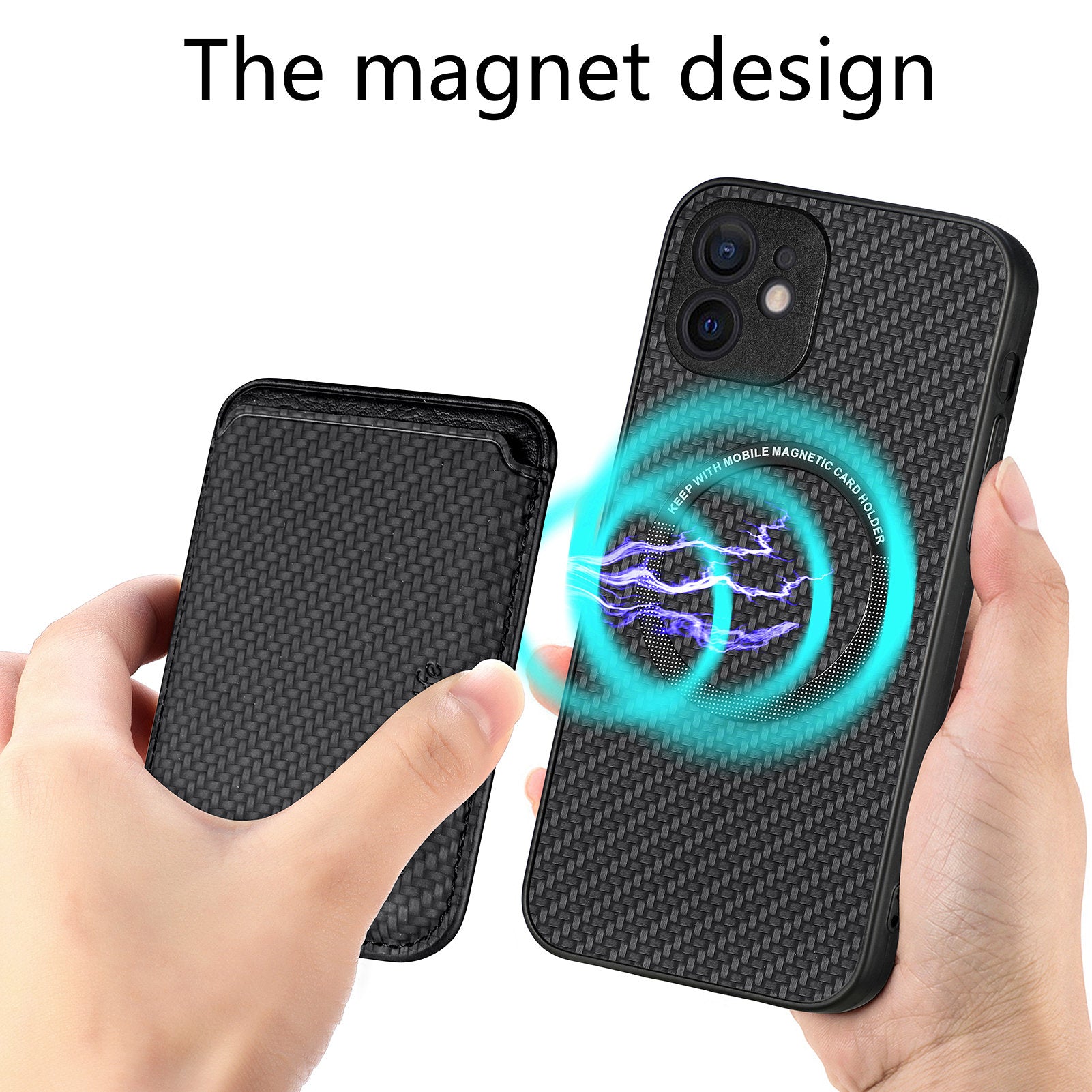 M2 For iPhone 12 Case PU Leather Detachable 2-in-1 Design Card Holder Back Cover