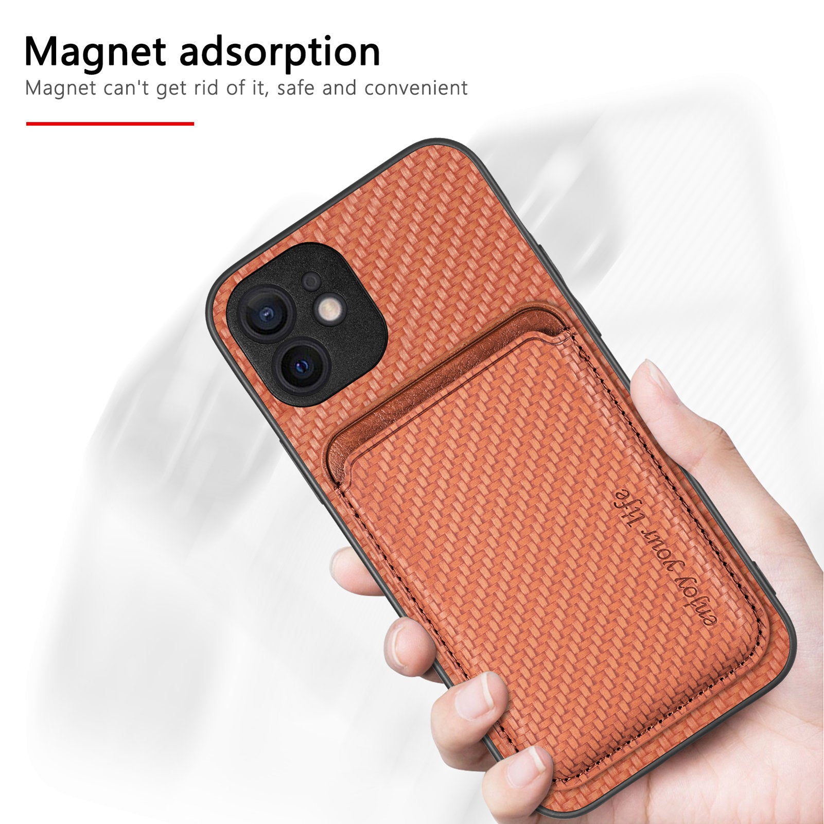 M2 For iPhone 12 Case PU Leather Detachable 2-in-1 Design Card Holder Back Cover