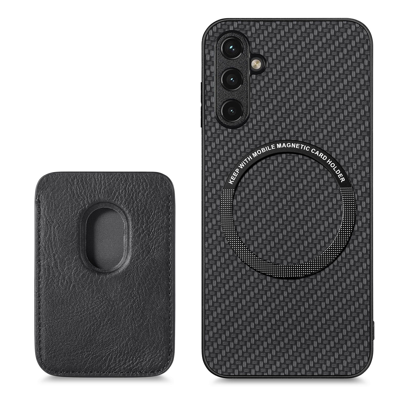 For Samsung Galaxy A24 4G (162.1 x 77.6 x 8.3mm) Case PU+TPU Phone Cover Carbon Fiber Texture