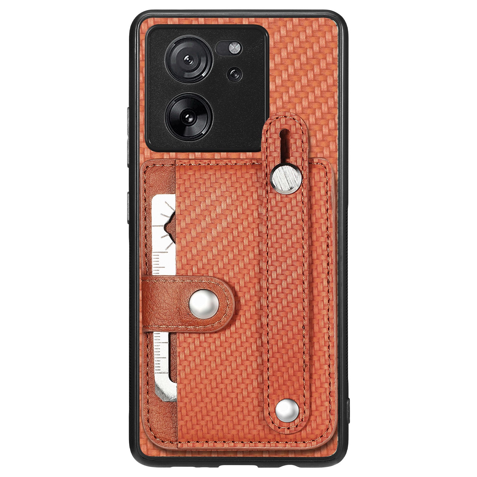 C1-01 For Xiaomi 13T / 13T Pro / Redmi K60 Ultra Case Card Holder Wristband Leather Coated TPU+PC Cover