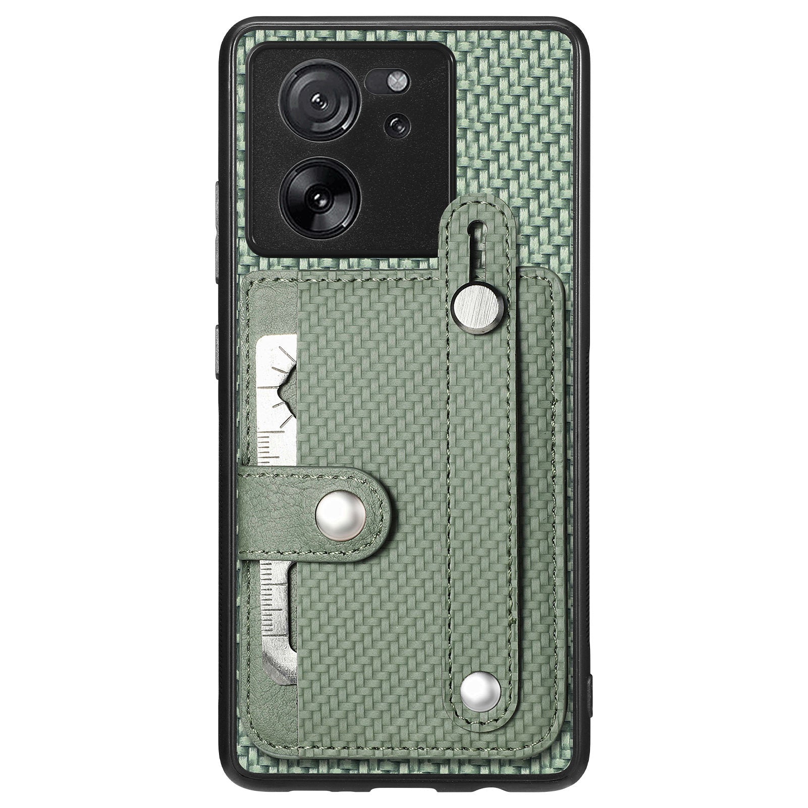 C1-01 For Xiaomi 13T / 13T Pro / Redmi K60 Ultra Case Card Holder Wristband Leather Coated TPU+PC Cover