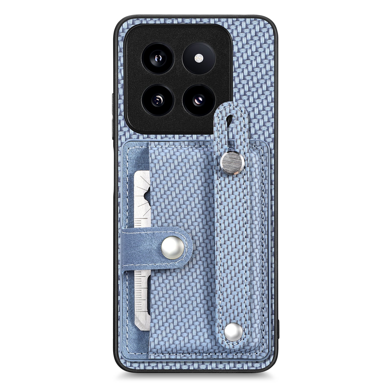 C1-01 For Xiaomi 14 Pro Case Carbon Fiber Texture Wristband Kickstand Phone Cover