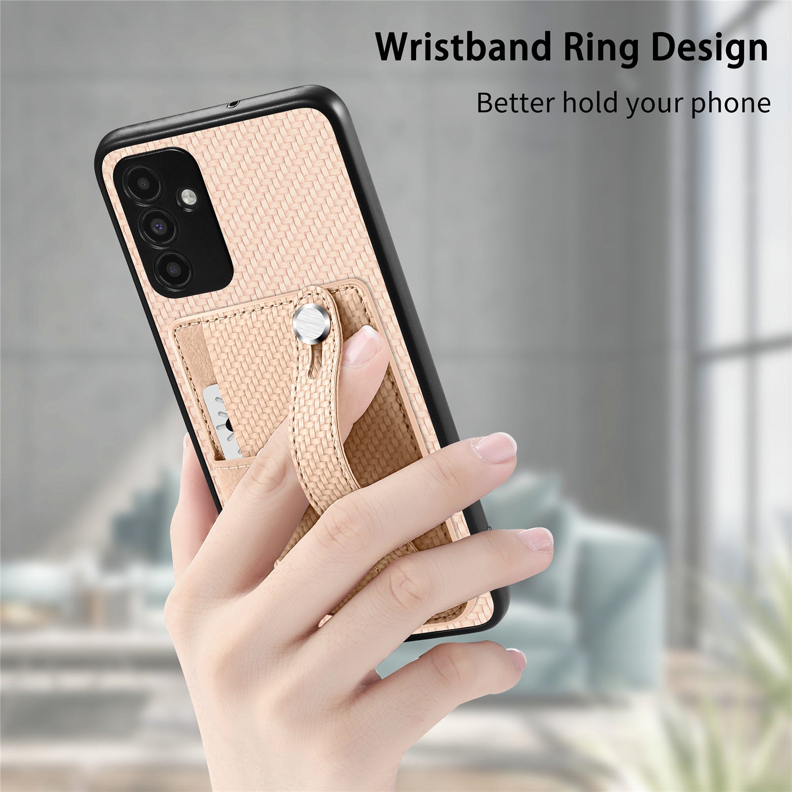 C1-01 For Samsung Galaxy A13 5G / A04s 4G (164.7 x 76.7 x 9.1 mm) Case Wristband Kickstand Leather Coating Phone Cover