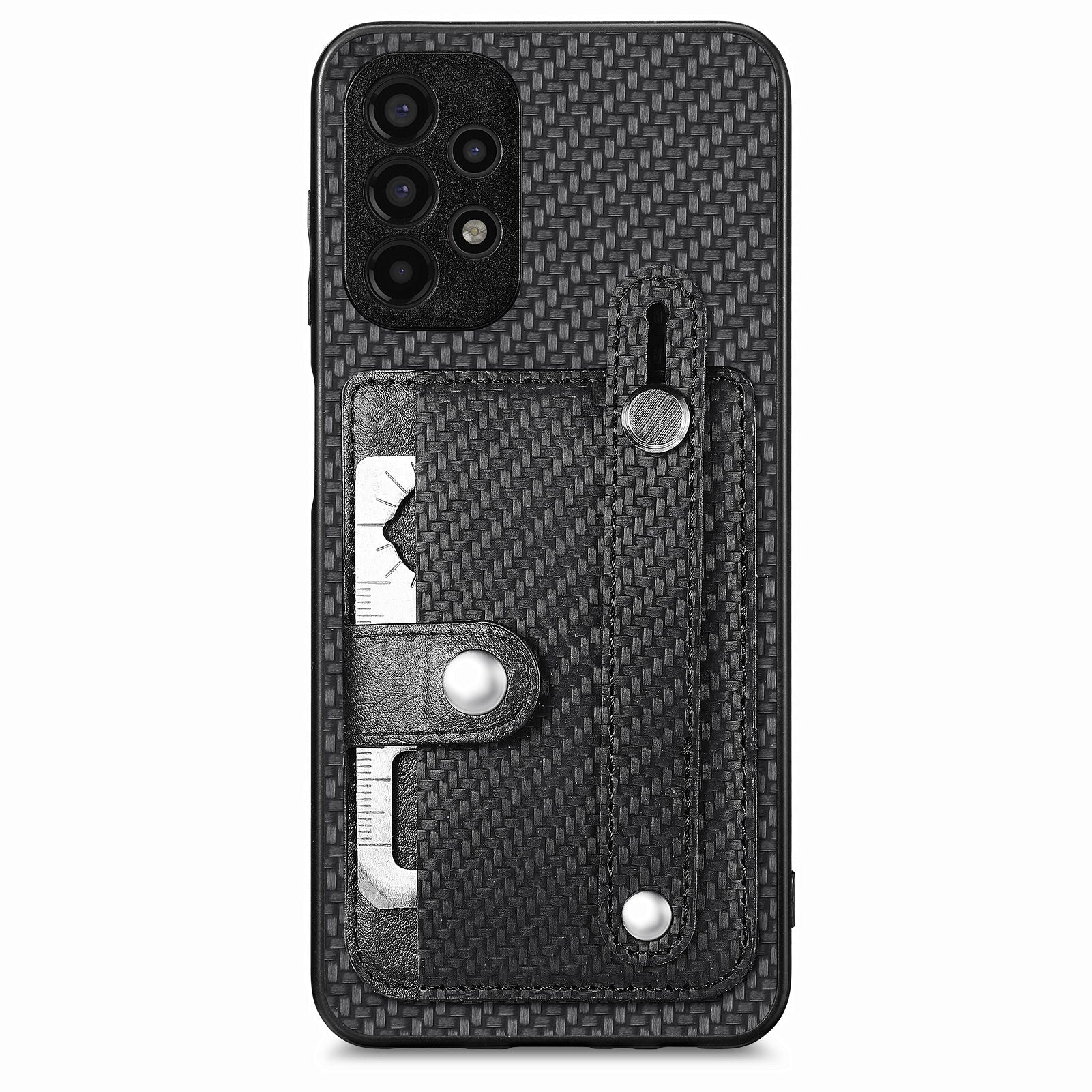 C1-01 For Samsung Galaxy A53 5G Case Card Slot Carbon Fiber Texture PU Hybrid Phone Cover