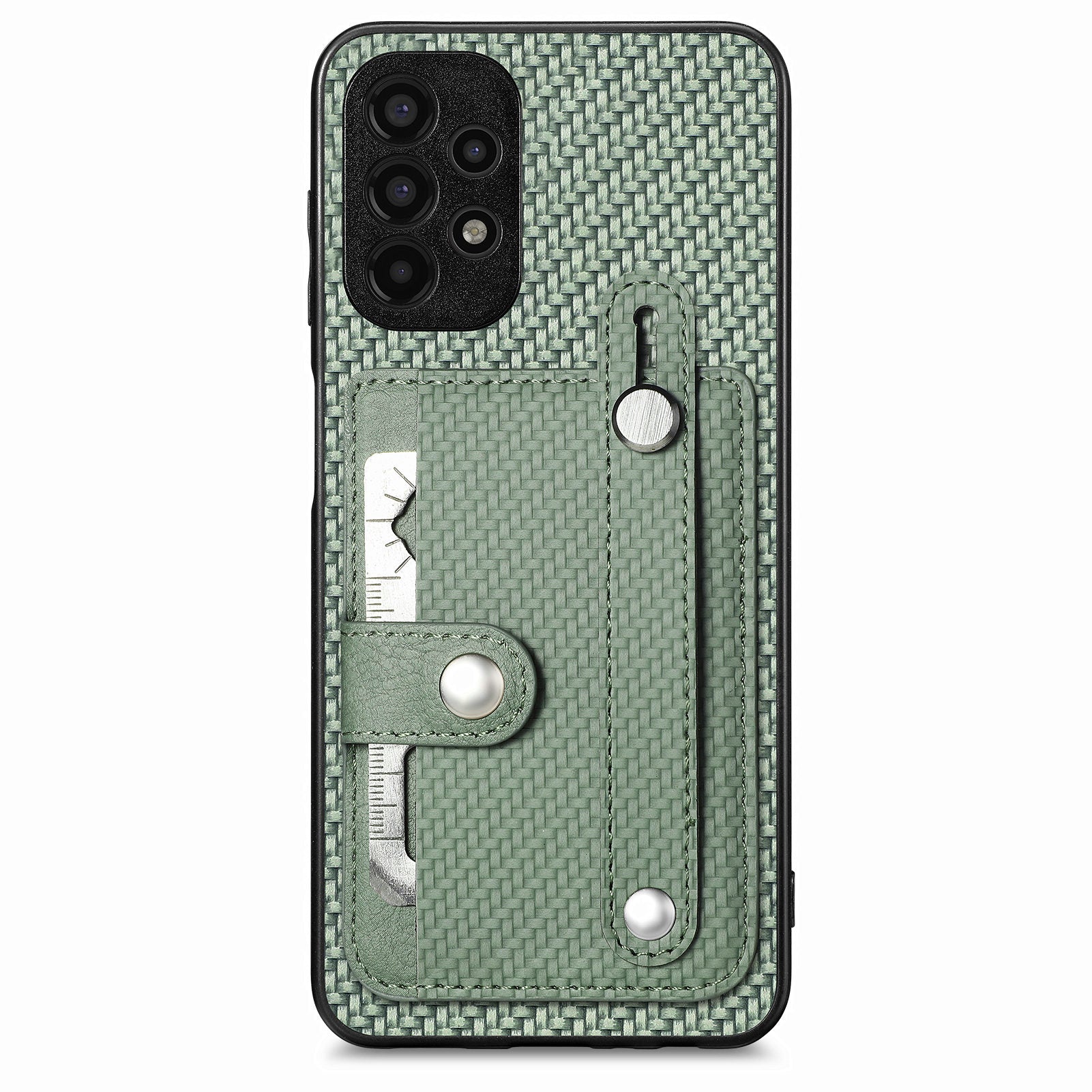 C1-01 For Samsung Galaxy A53 5G Case Card Slot Carbon Fiber Texture PU Hybrid Phone Cover