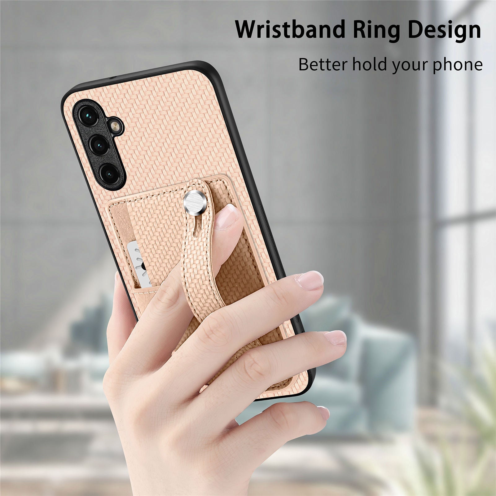 C1-01 For Samsung Galaxy S23 FE PU Leather+TPU+PC Cover Anti-Scratch Phone Case with Wristband