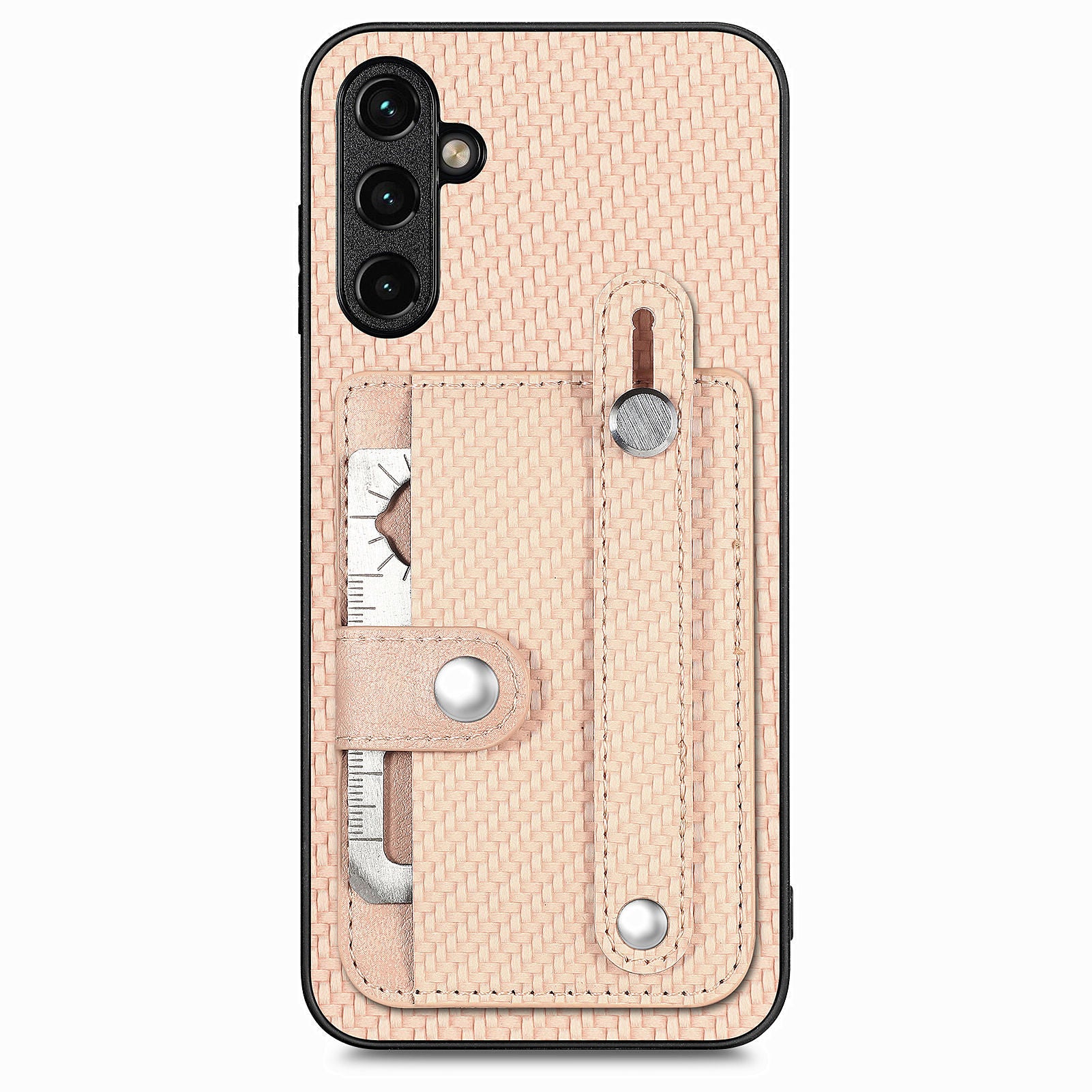 C1-01 For Samsung Galaxy S23 FE PU Leather+TPU+PC Cover Anti-Scratch Phone Case with Wristband
