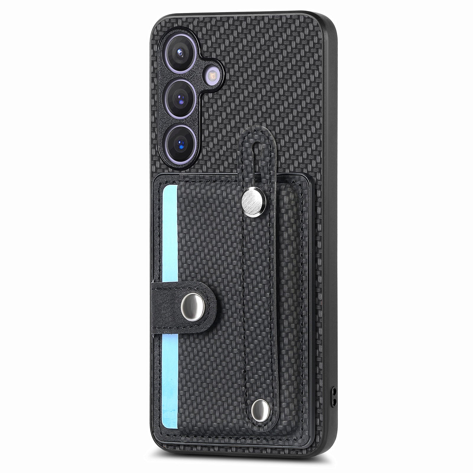 C1-01 For Samsung Galaxy S24 Case Wristband Design Leather Coating Back Phone Cover