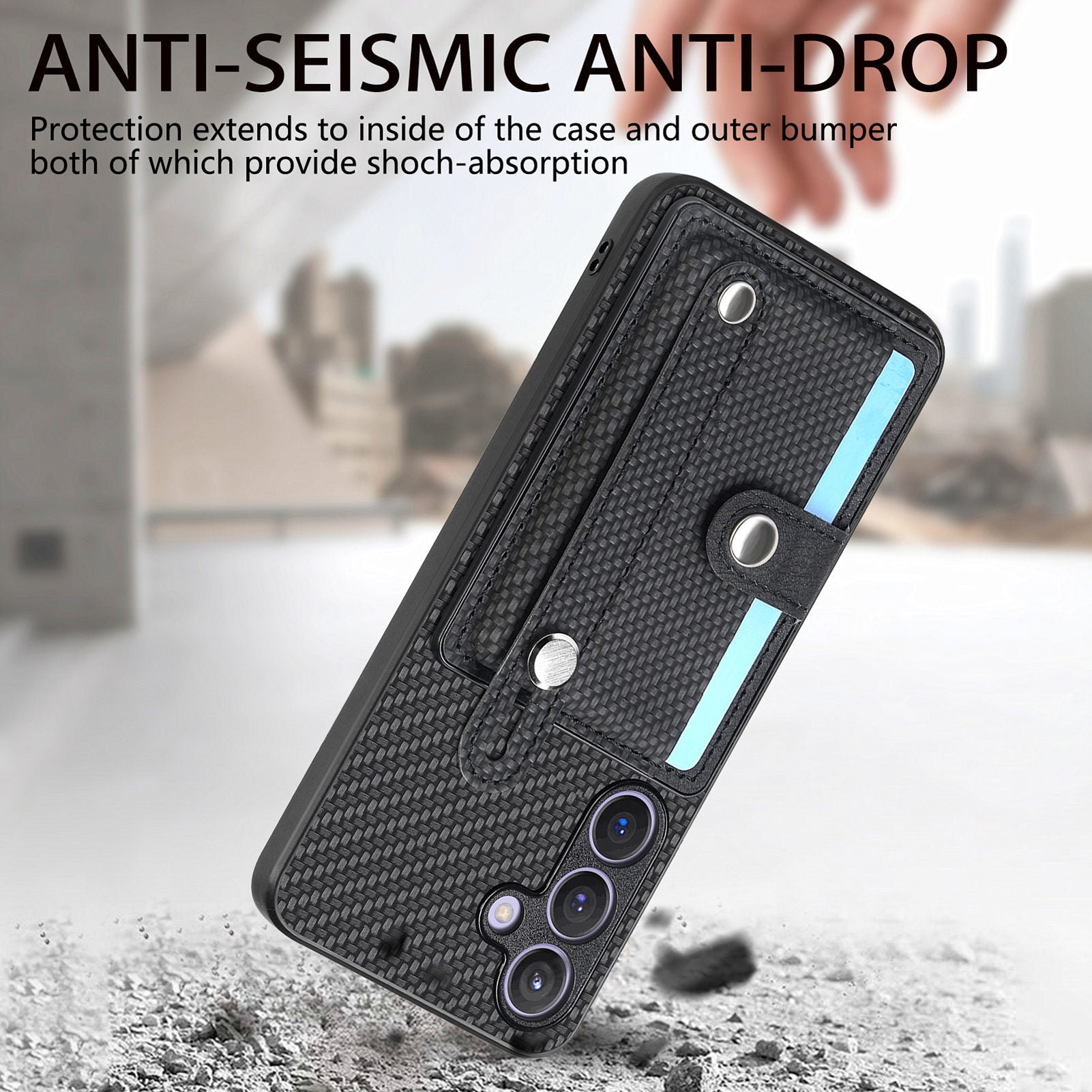 C1-01 For Samsung Galaxy S24 Case Wristband Design Leather Coating Back Phone Cover