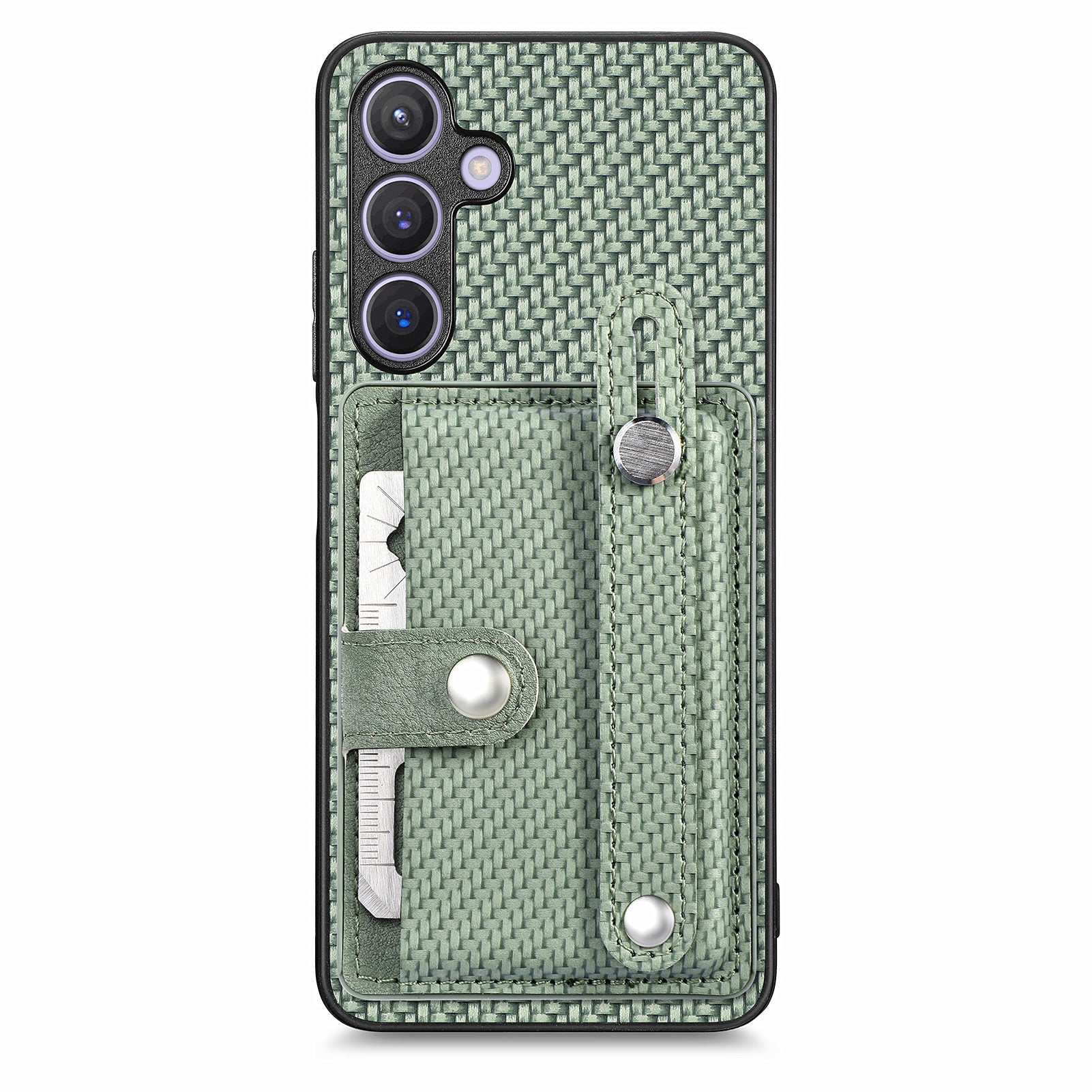 C1-01 For Samsung Galaxy S24 Case Wristband Design Leather Coating Back Phone Cover