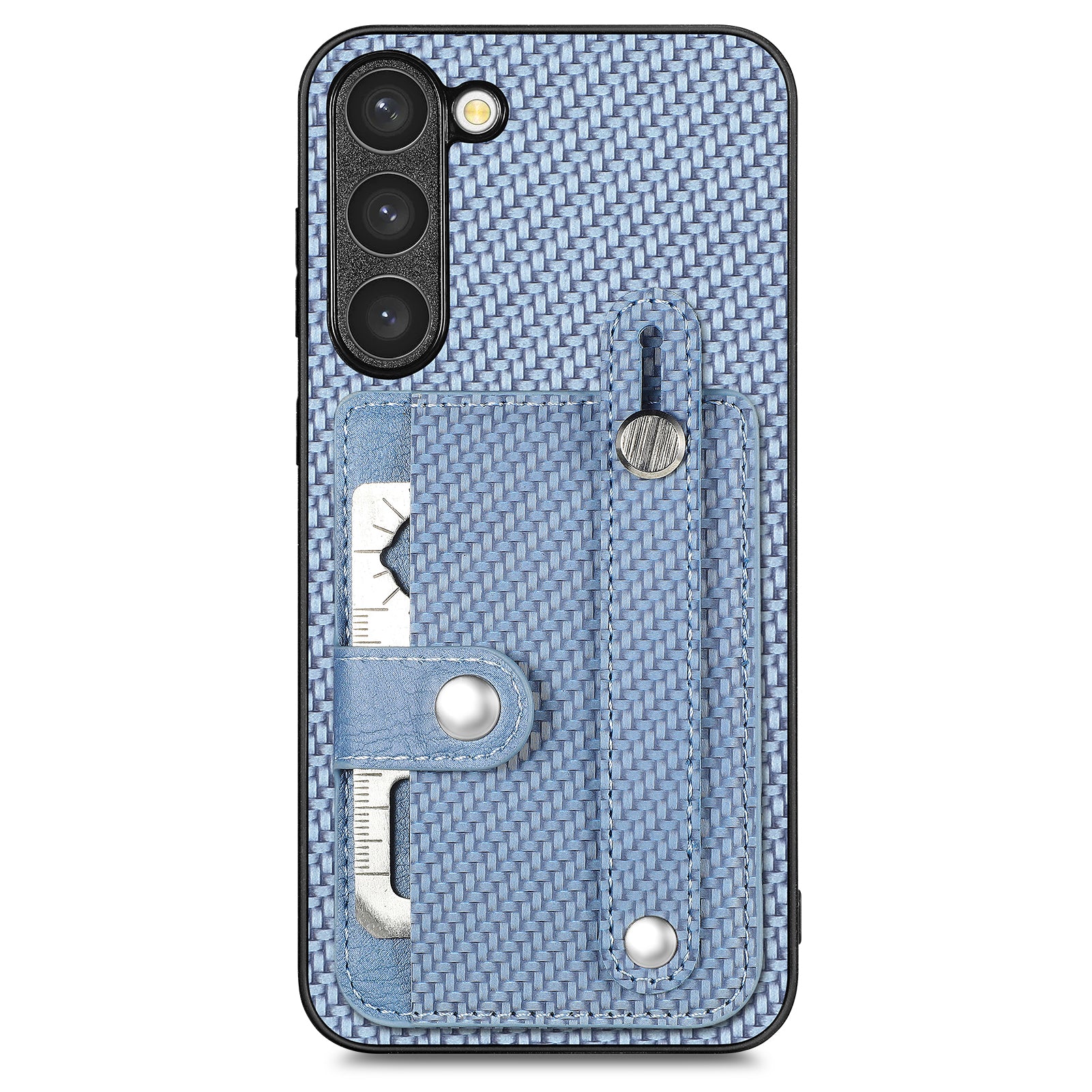 C1-01 For Samsung Galaxy S23 Case Card Slots Carbon Fiber Texture Phone Cover