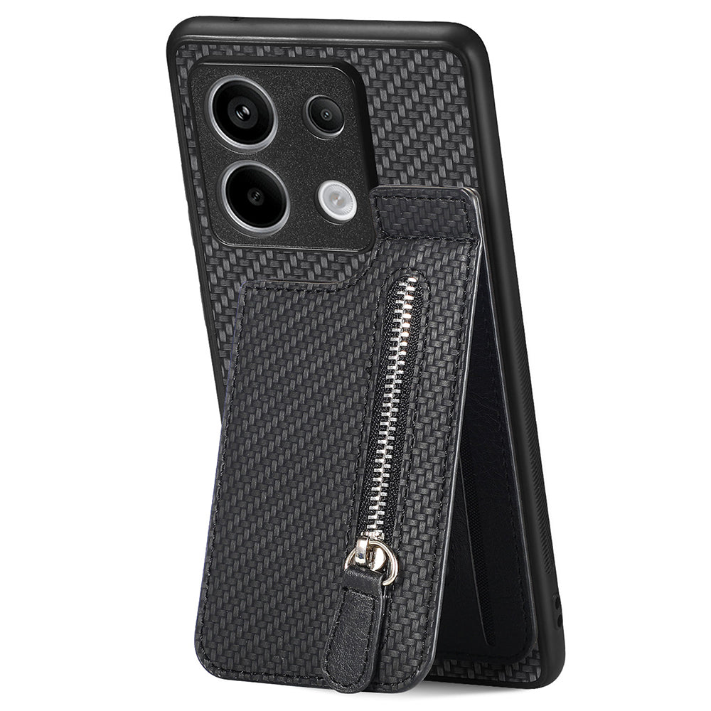 C1-03 For Xiaomi Redmi Note 13 Pro 5G / Poco X6 5G Case Vertical Kickstand Carbon Fiber Phone Shell