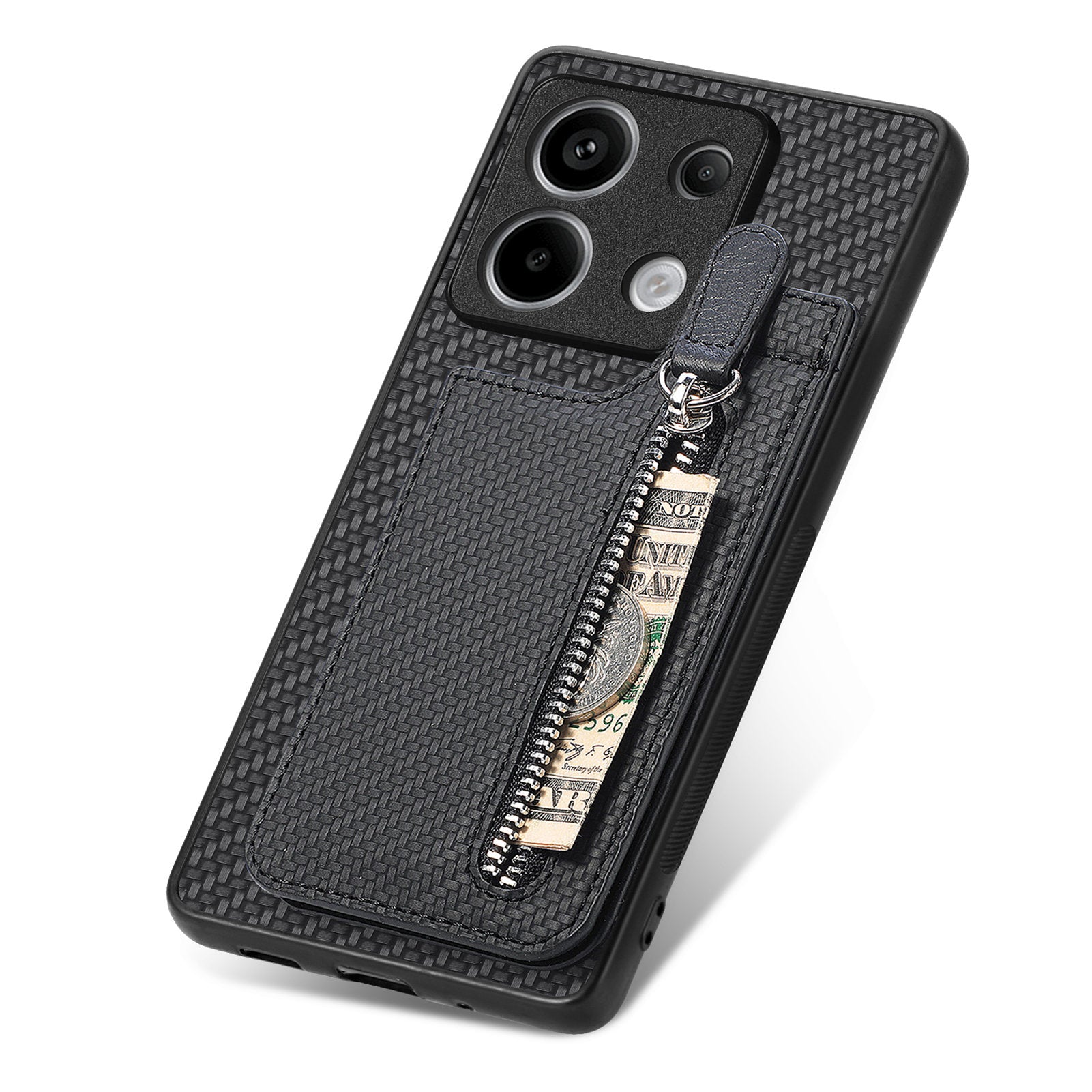 C1-03 For Xiaomi Redmi Note 13 Pro 5G / Poco X6 5G Case Vertical Kickstand Carbon Fiber Phone Shell