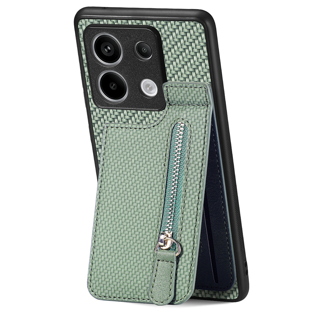 C1-03 For Xiaomi Redmi Note 13 Pro 5G / Poco X6 5G Case Vertical Kickstand Carbon Fiber Phone Shell