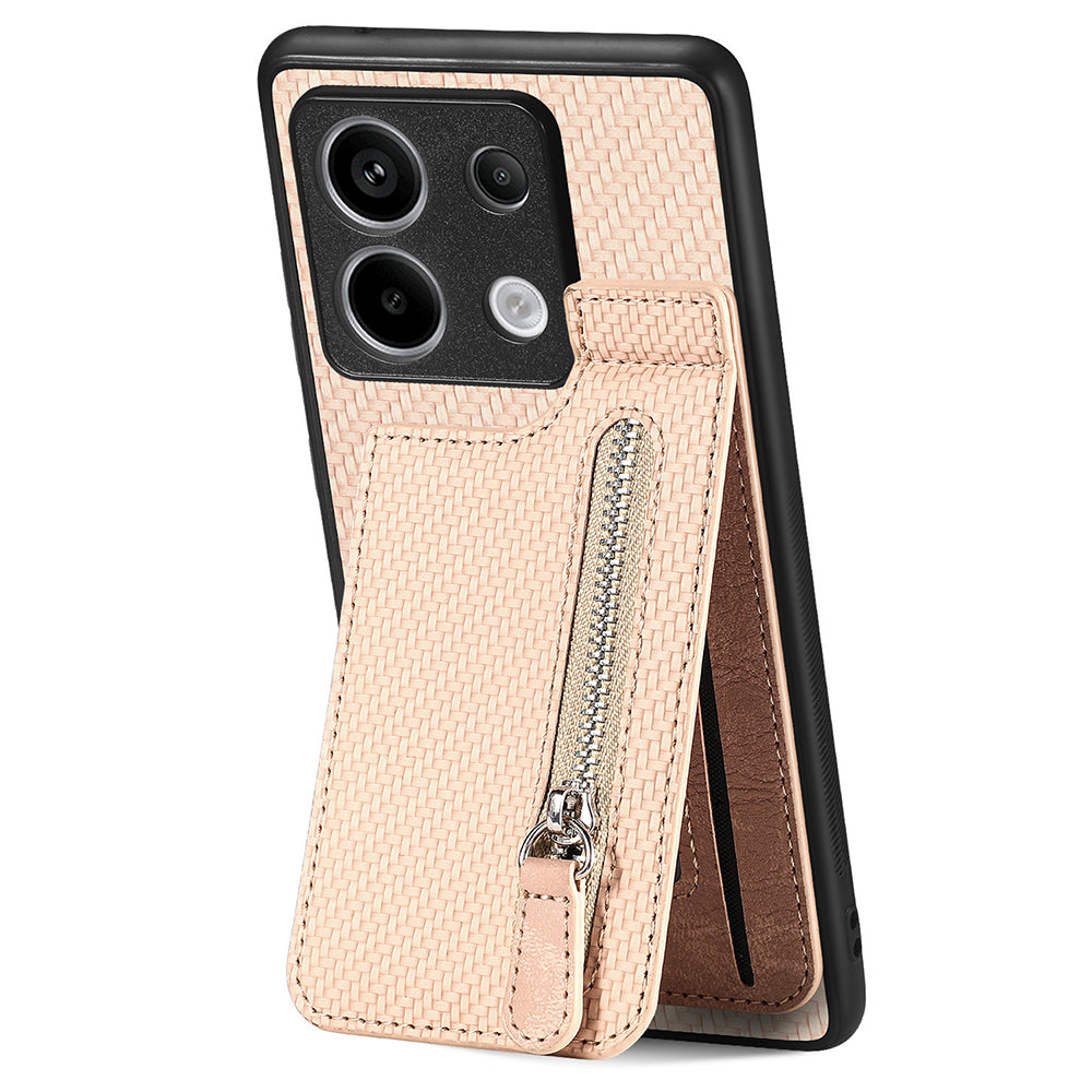 C1-03 For Xiaomi Redmi Note 13 Pro 5G / Poco X6 5G Case Vertical Kickstand Carbon Fiber Phone Shell