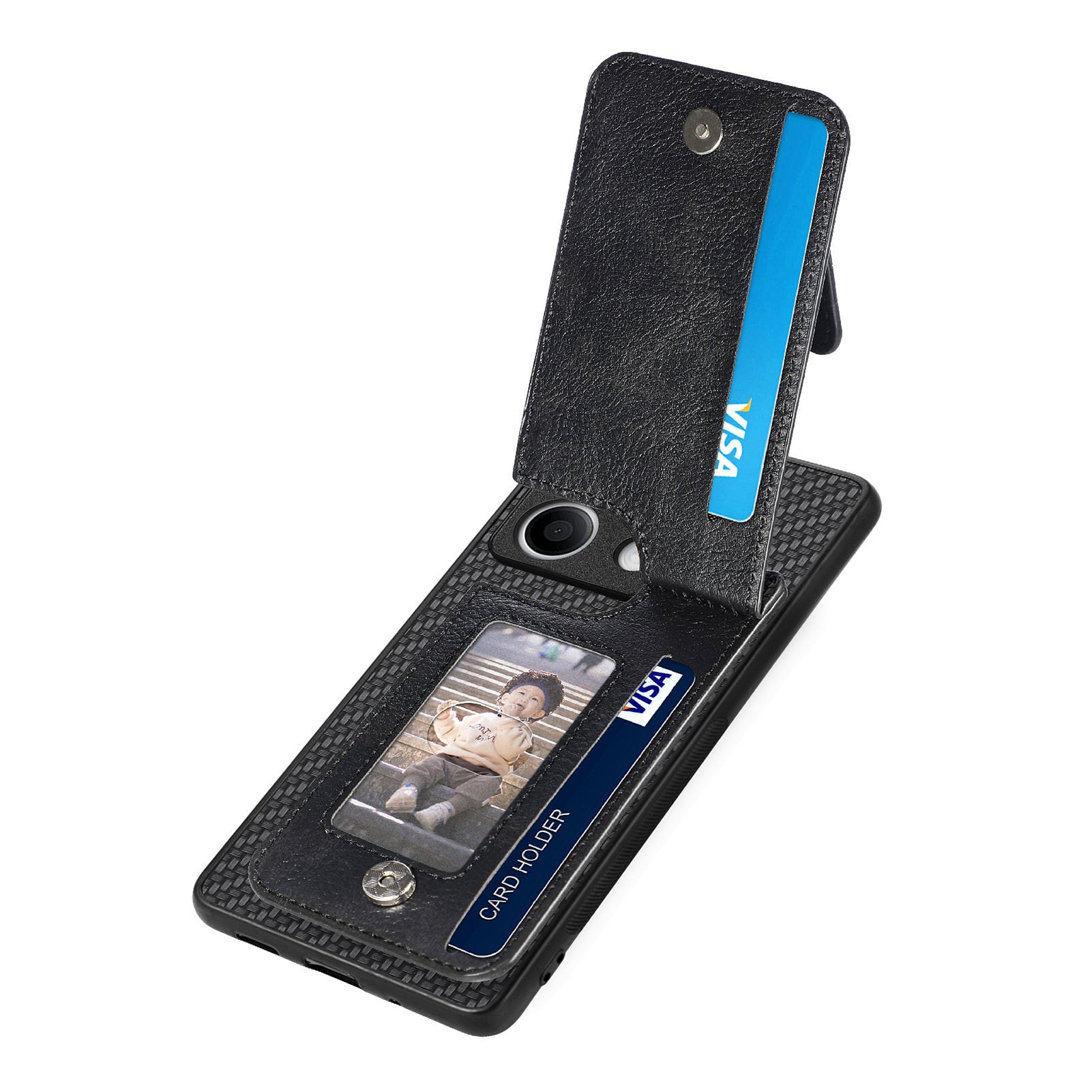 C1-03 For Xiaomi Redmi Note 13 4G Case Carbon Fiber Leather+TPU+PC Phone Cover