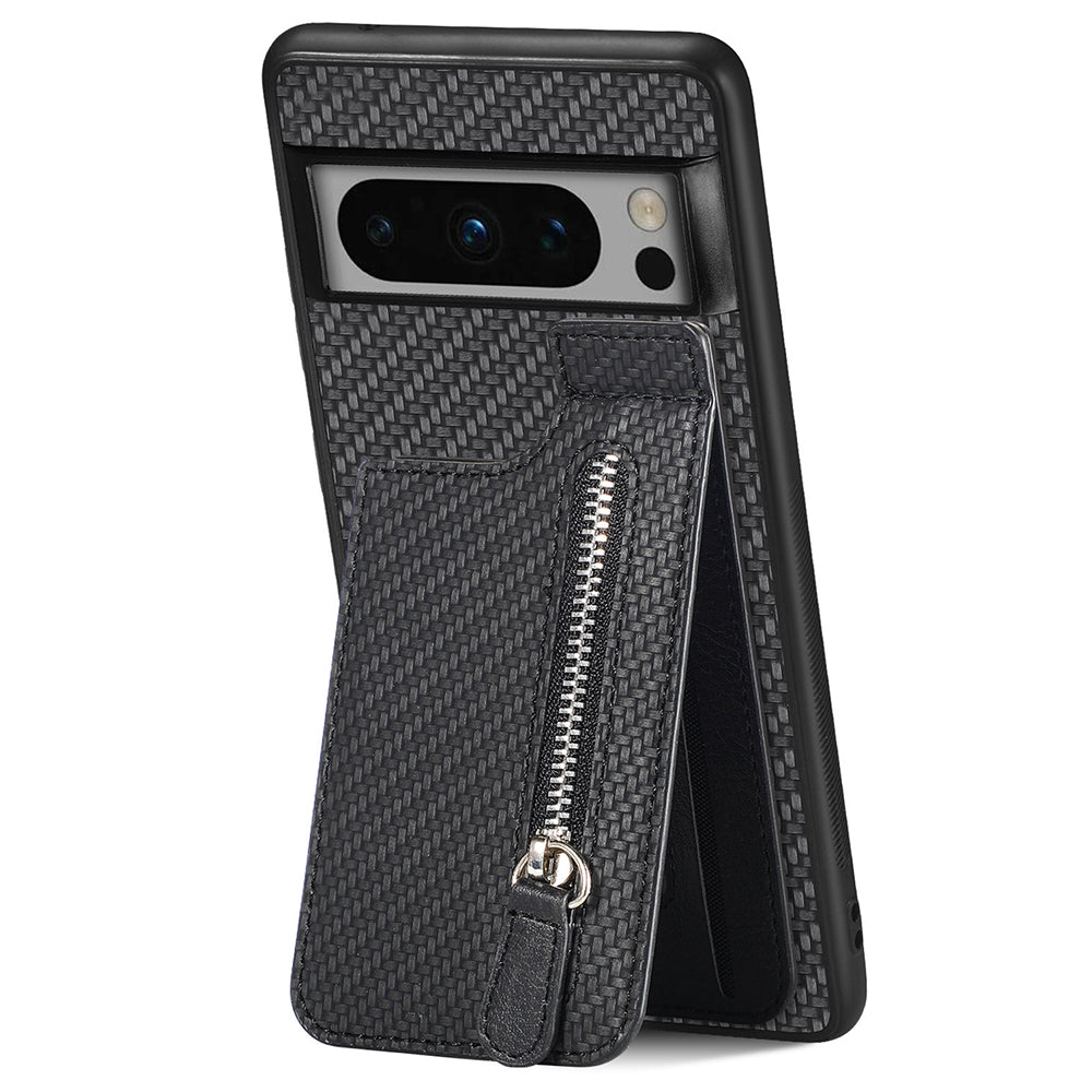 C1-03 For Google Pixel 8 Pro Case Zipper Pocket PU Leather+TPU+PC Phone Cover