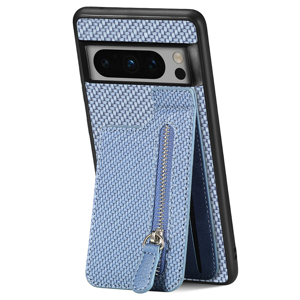 C1-03 For Google Pixel 8 Pro Case Zipper Pocket PU Leather+TPU+PC Phone Cover