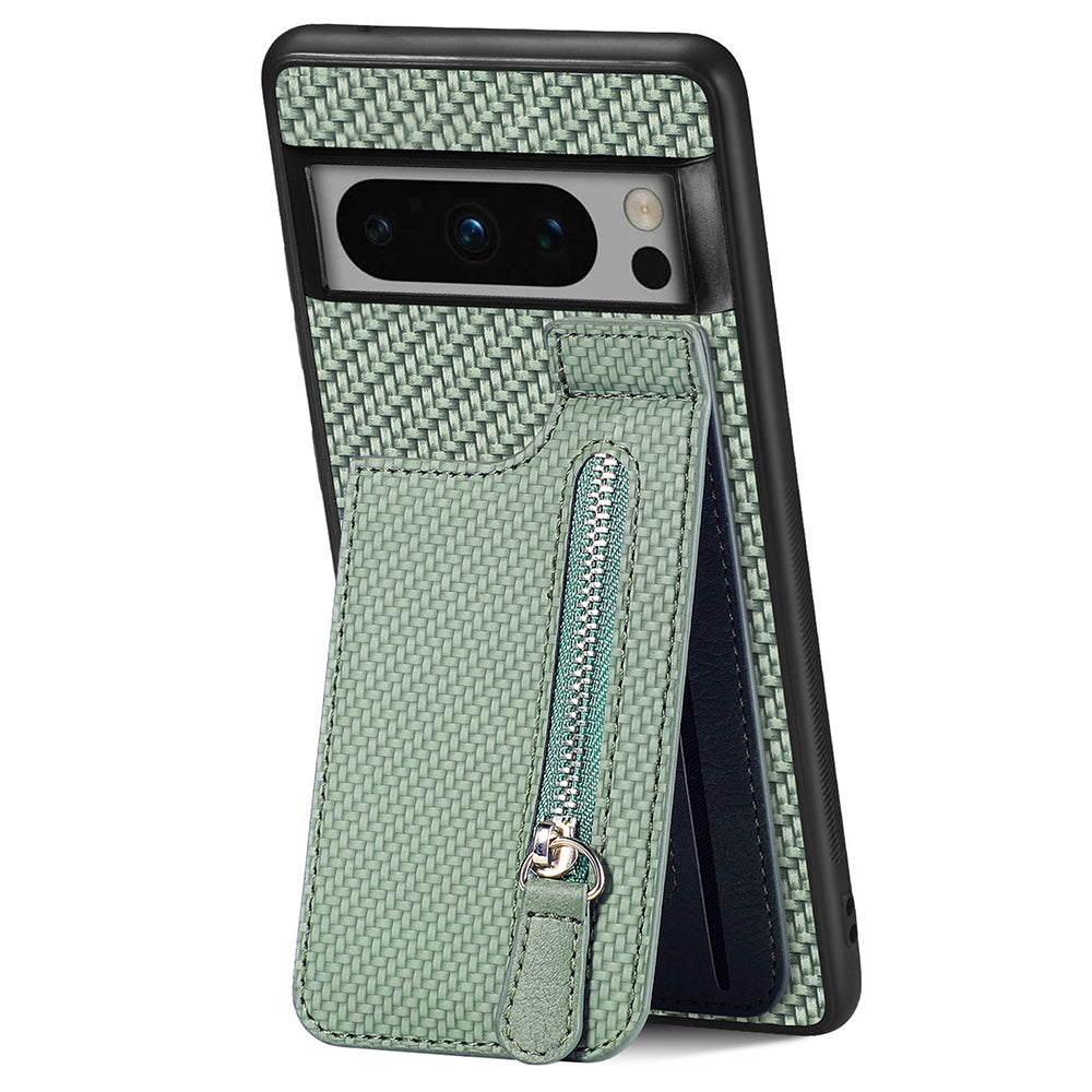 C1-03 For Google Pixel 8 Pro Case Zipper Pocket PU Leather+TPU+PC Phone Cover