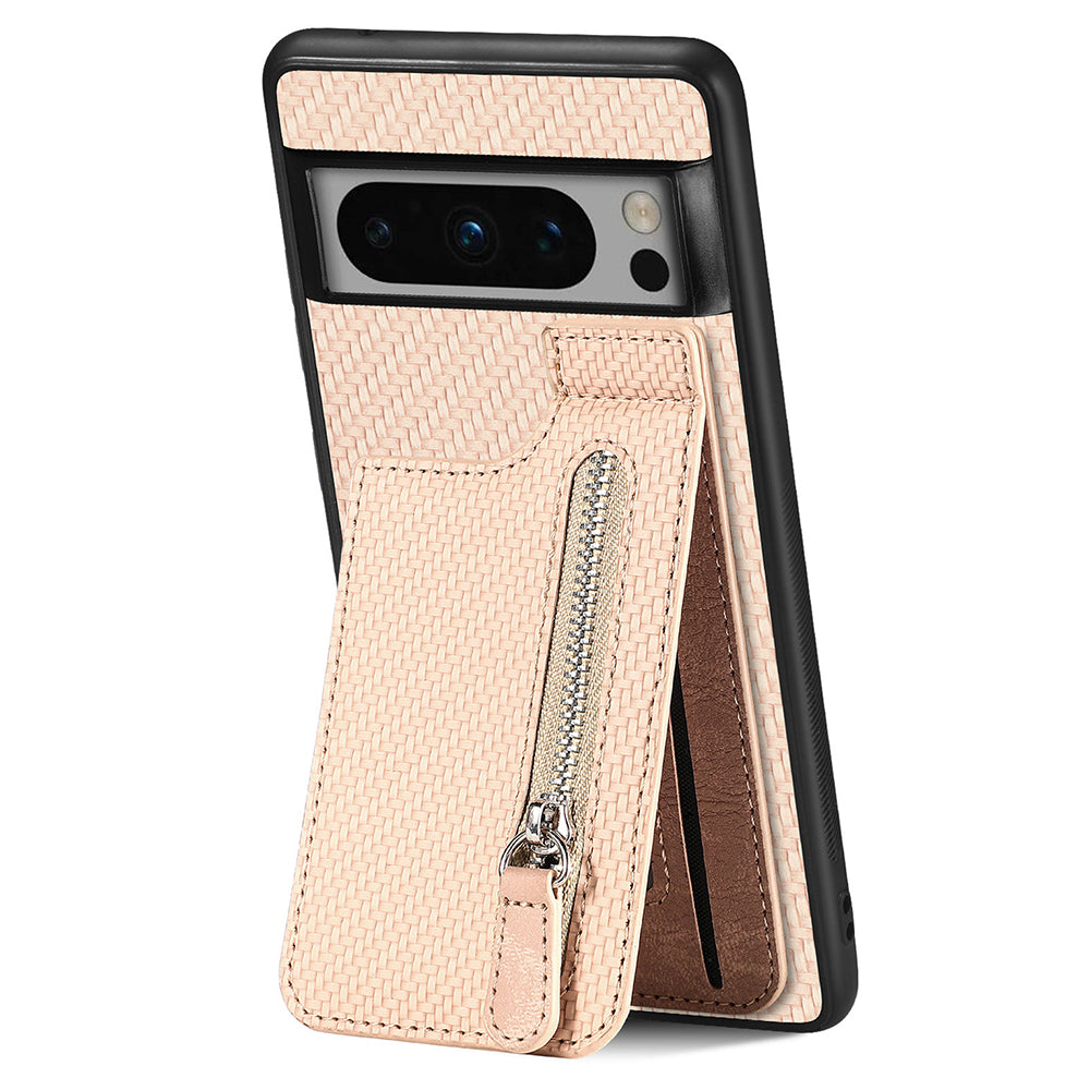 C1-03 For Google Pixel 8 Pro Case Zipper Pocket PU Leather+TPU+PC Phone Cover